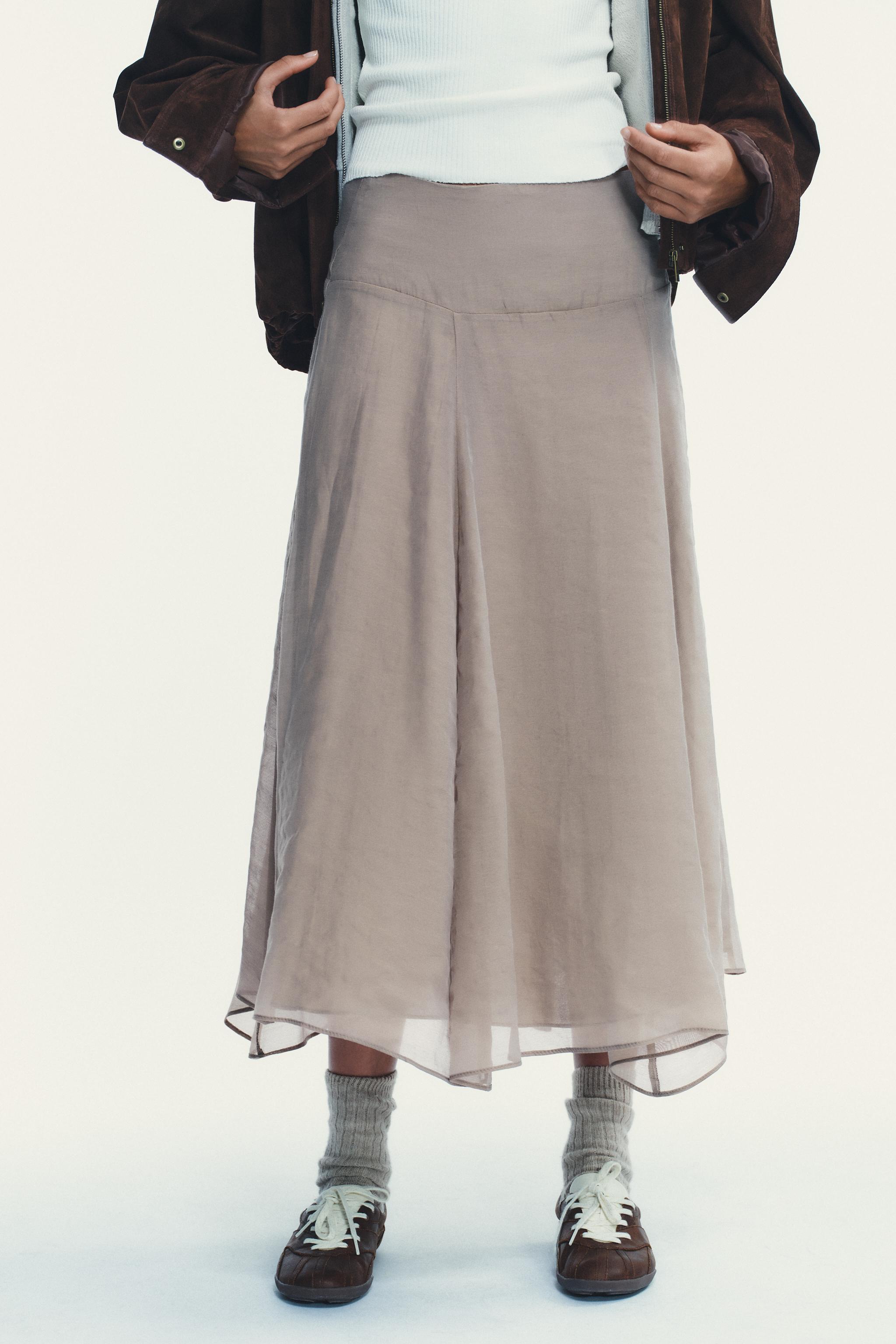 DOUBLE LAYER MIDI SKIRT