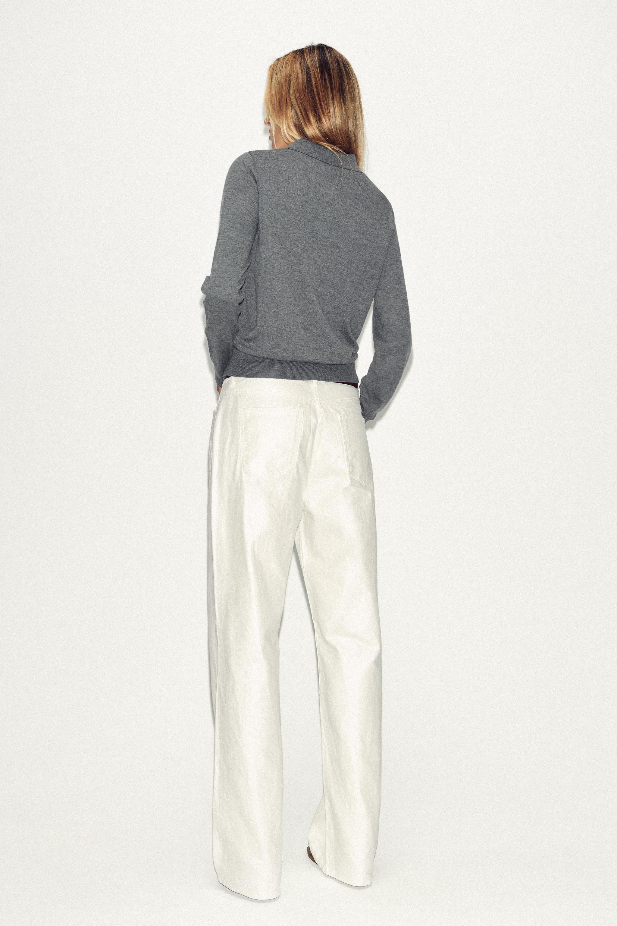 PLAIN KNIT POLO SWEATER