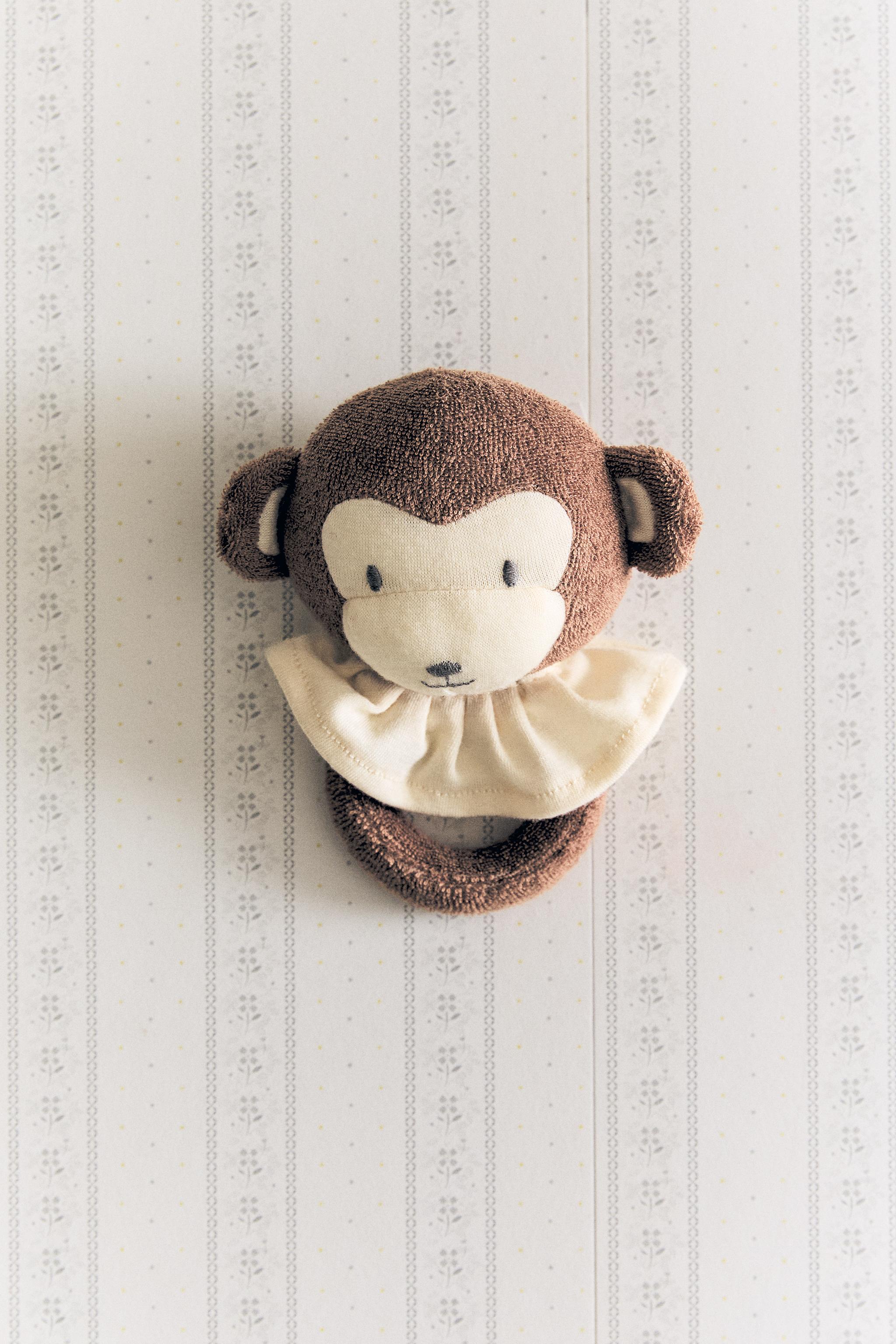 CHILDREN'S MONKEY PLUSH TOY RATTLE