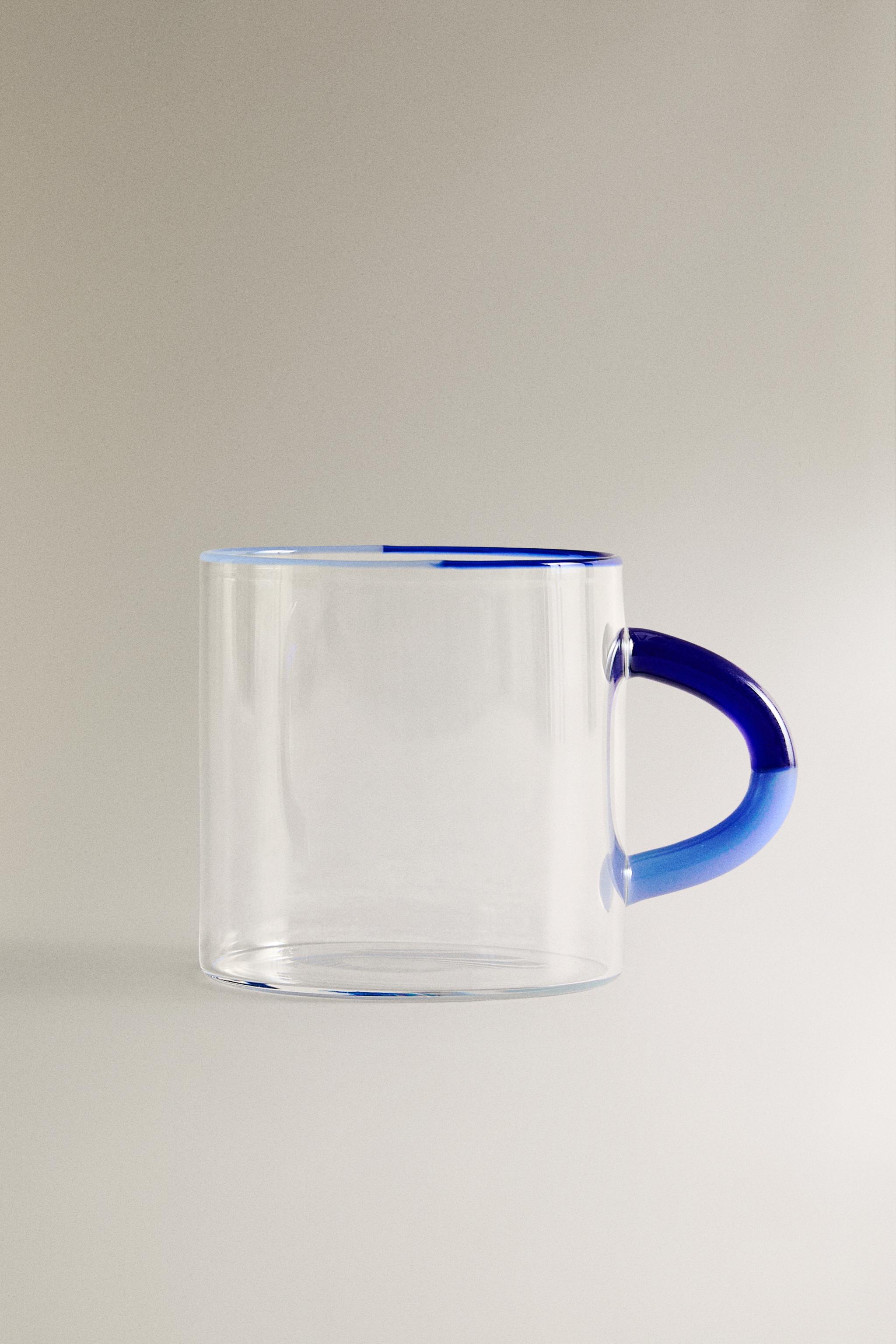BOROSILICATE GLASS MUG WITH COLORED HANDLE