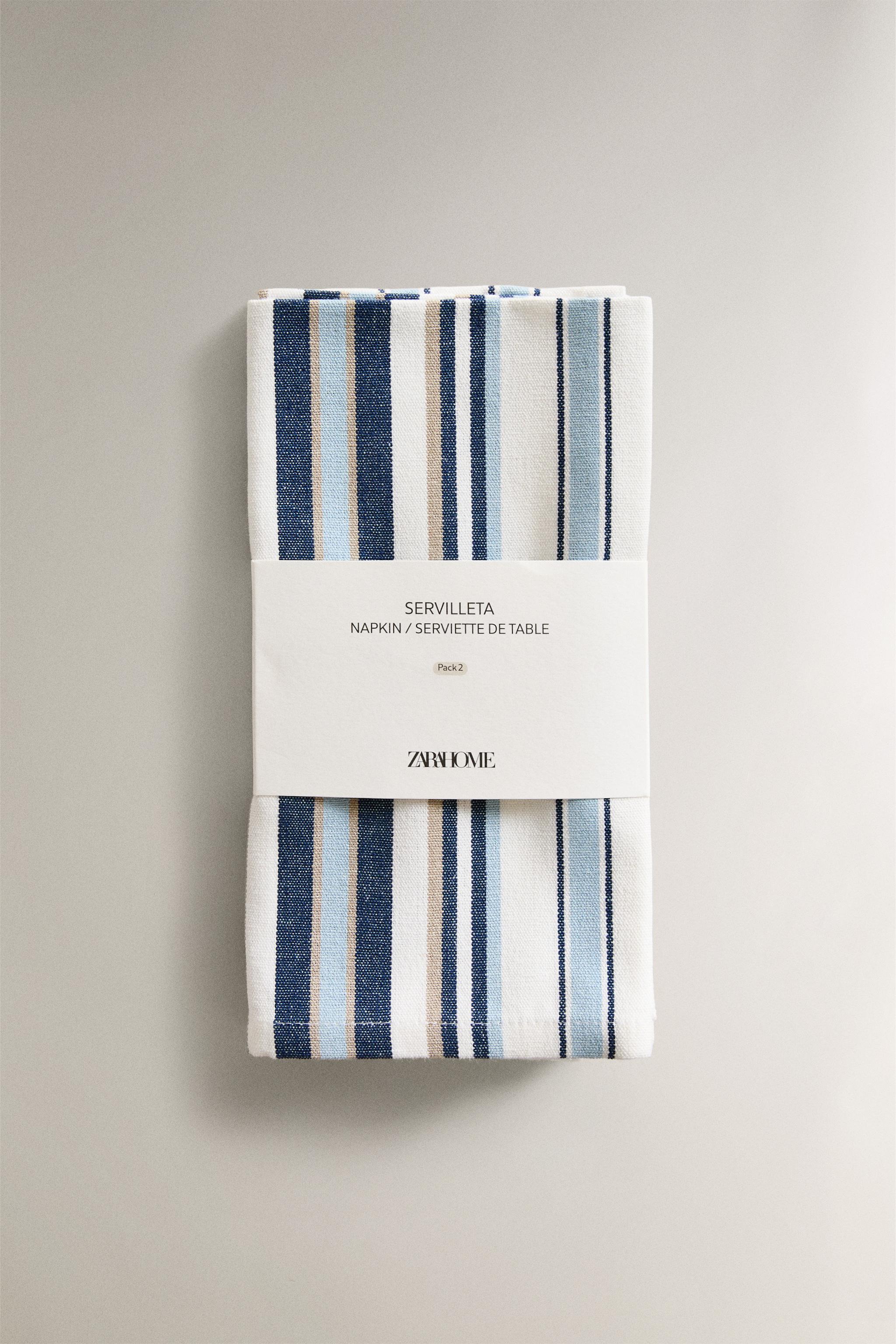 SET OF NAPKINS WITH IRREGULAR STRIPES (SET OF 2)