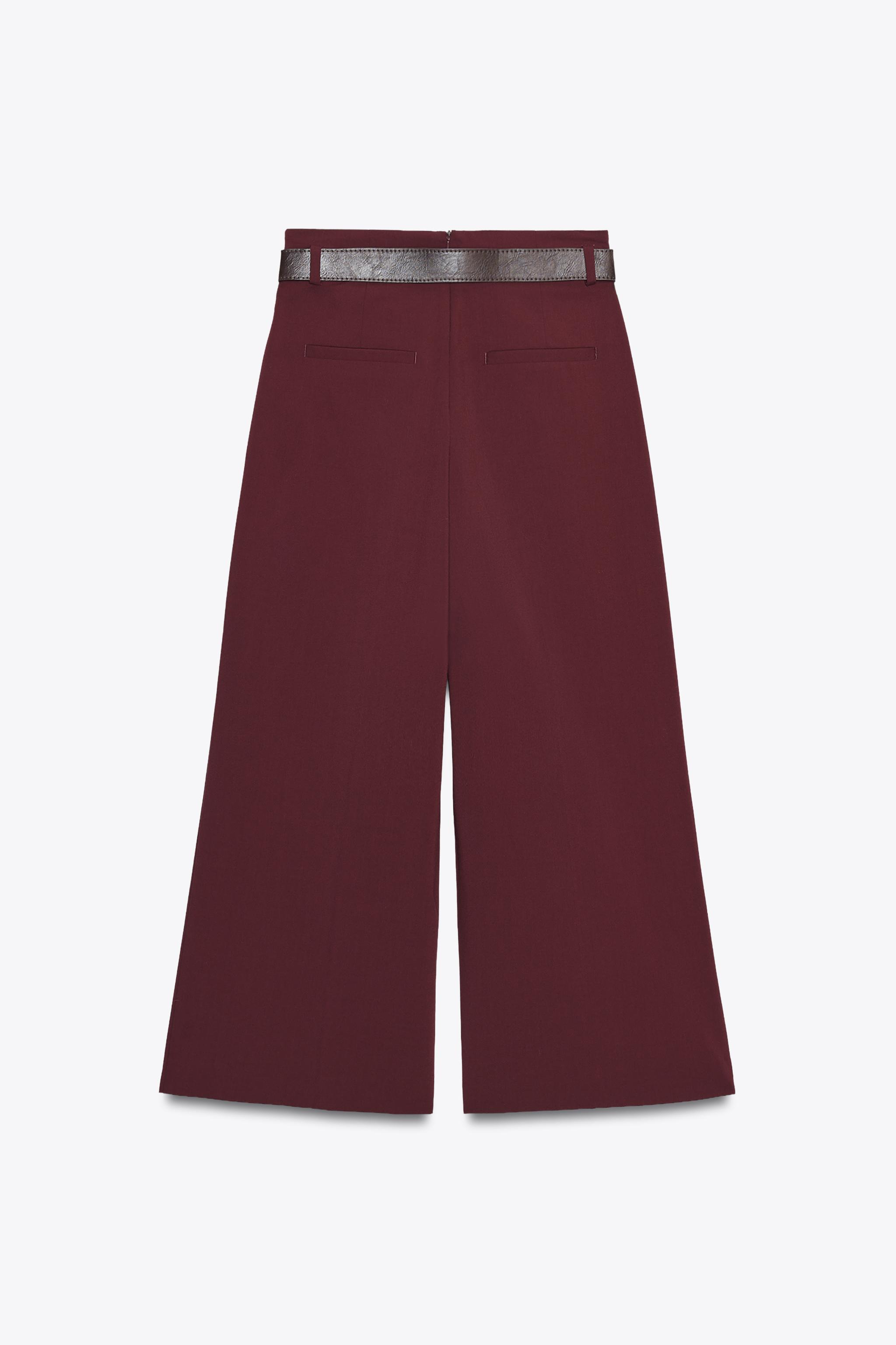 PLEATED BELTED PANTS