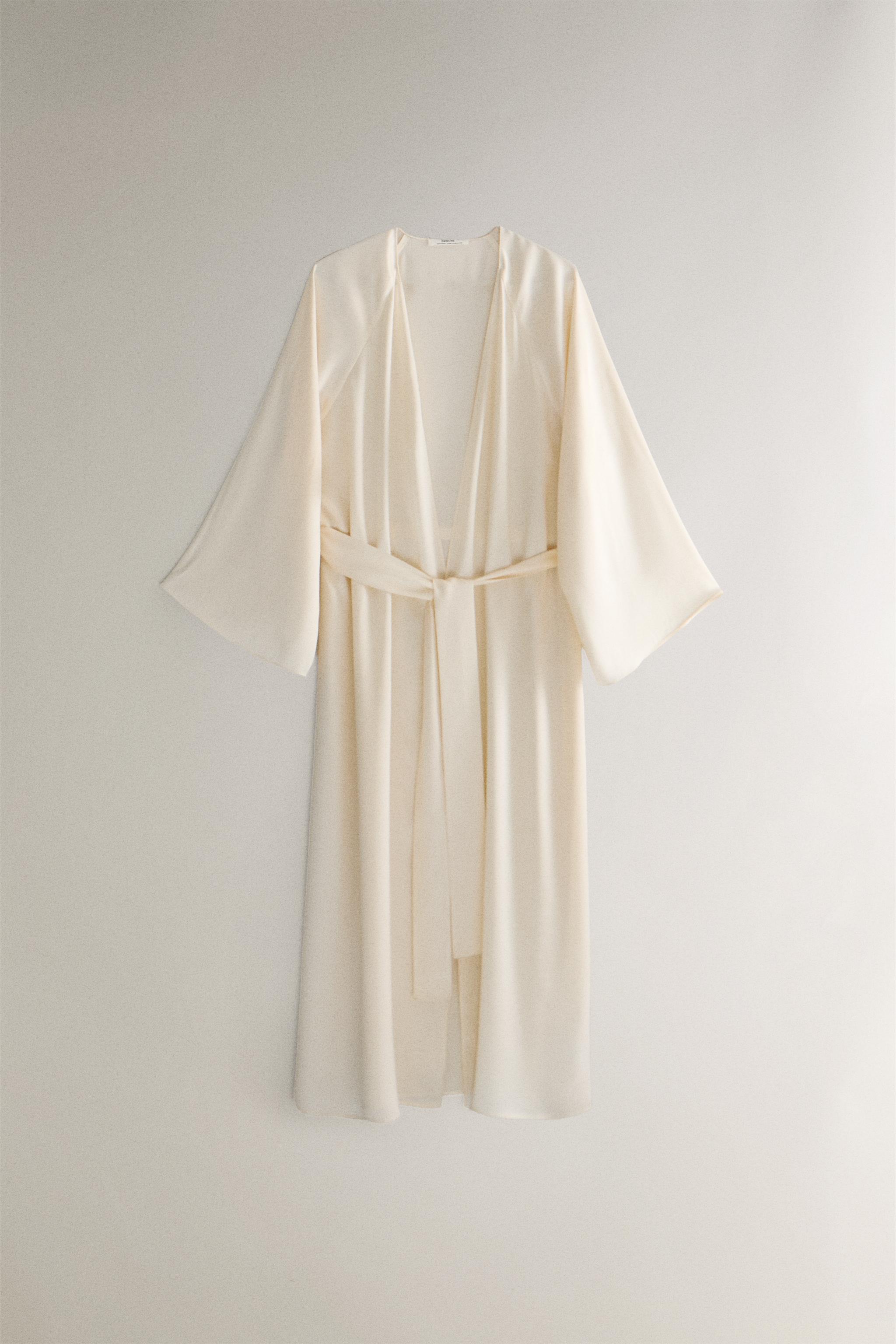 BEIGE SILK ROBE