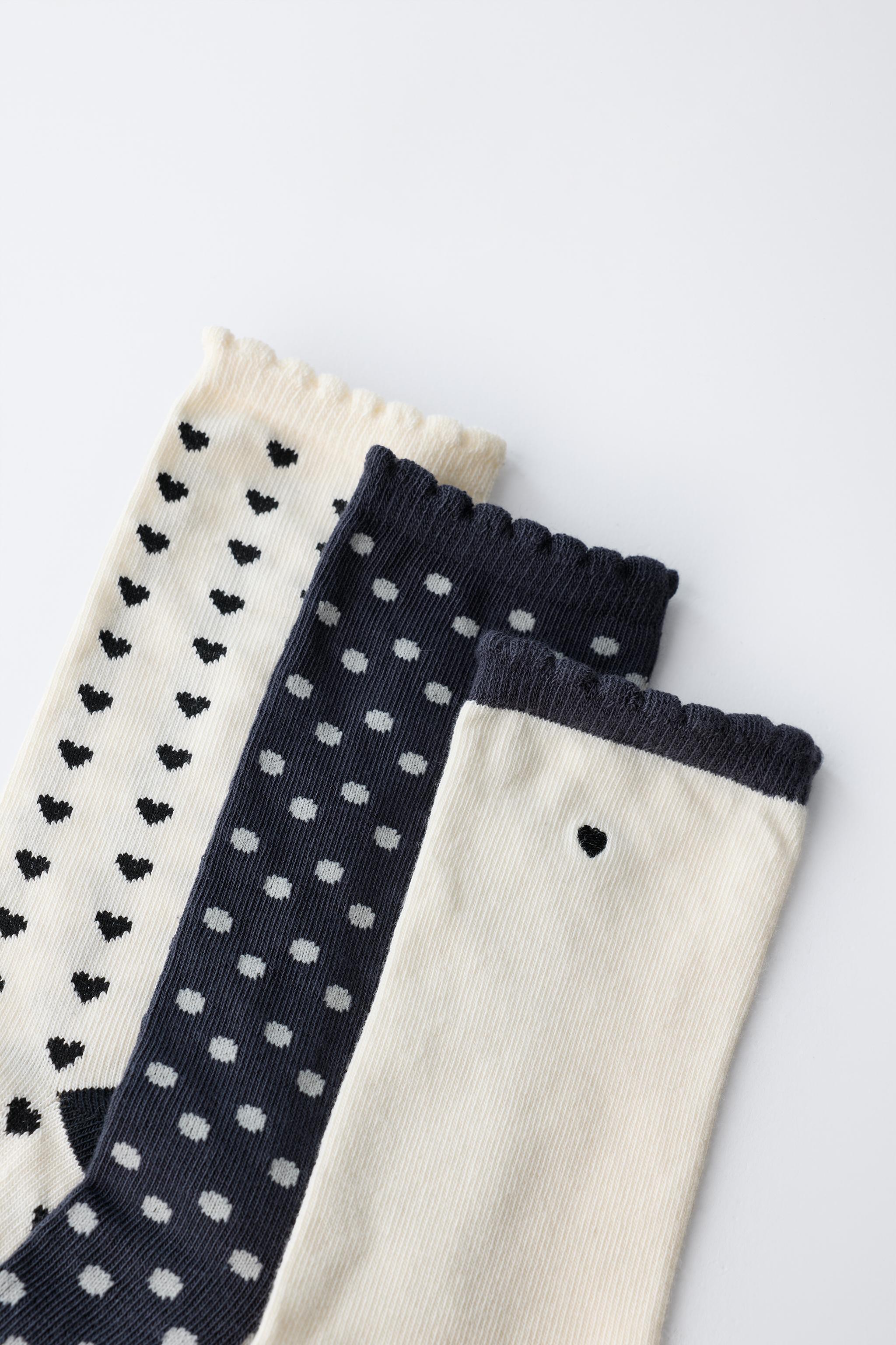 THREE-PACK OF HEART AND POLKA DOT SOCKS