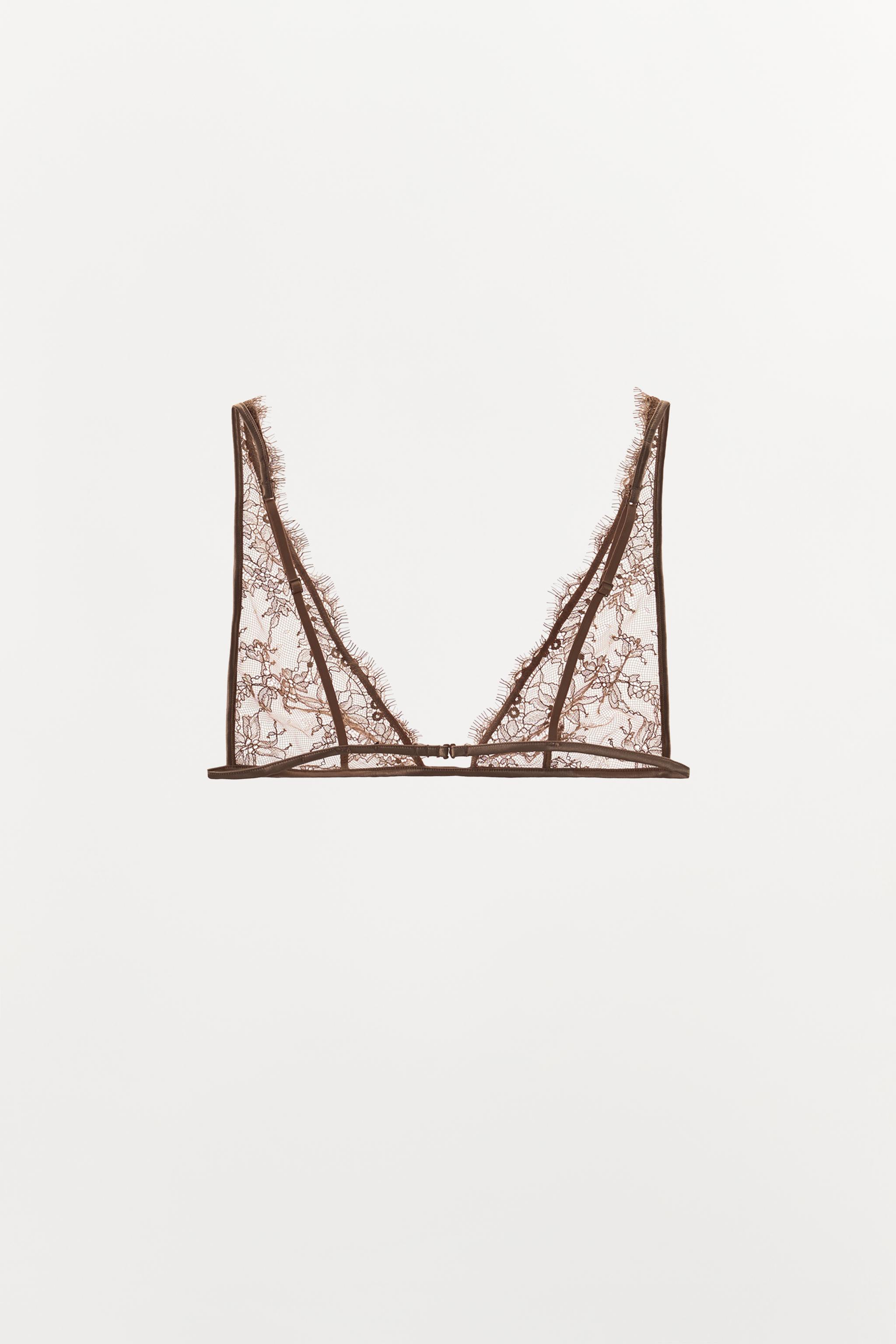 EMBROIDERED LACE TRIANGLE BRALETTE