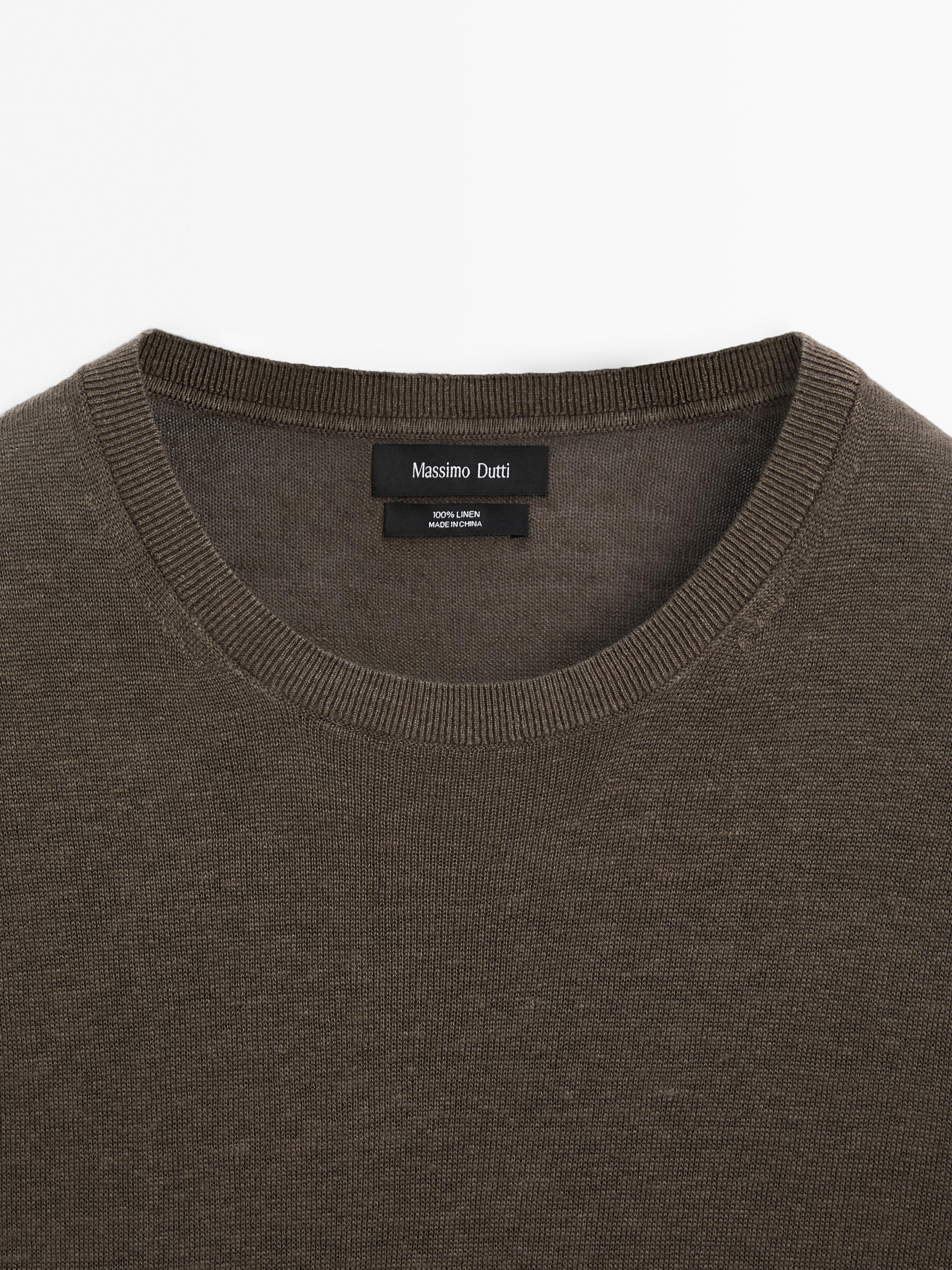 100% linen short sleeve knit T-shirt