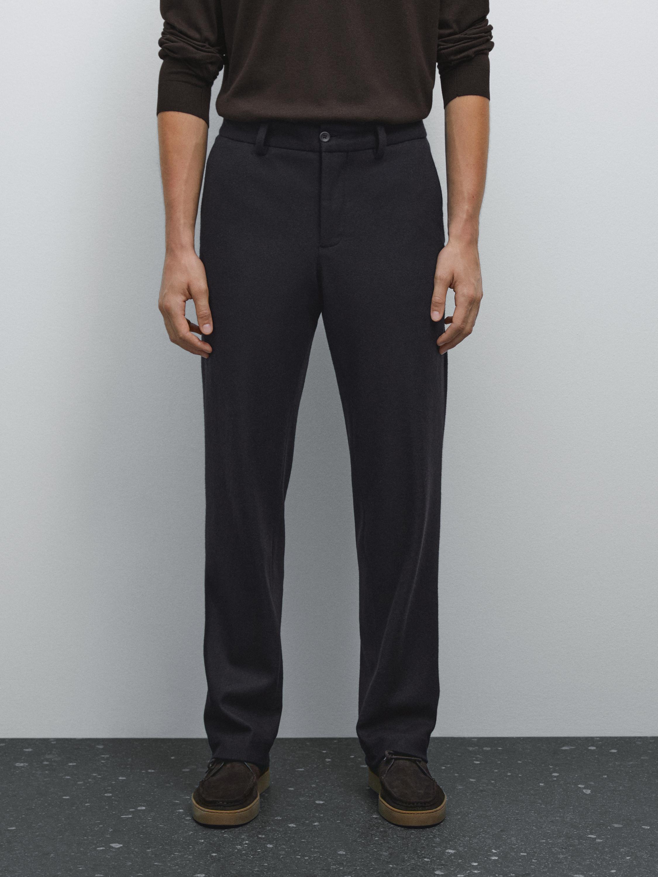 Wool blend suit trousers