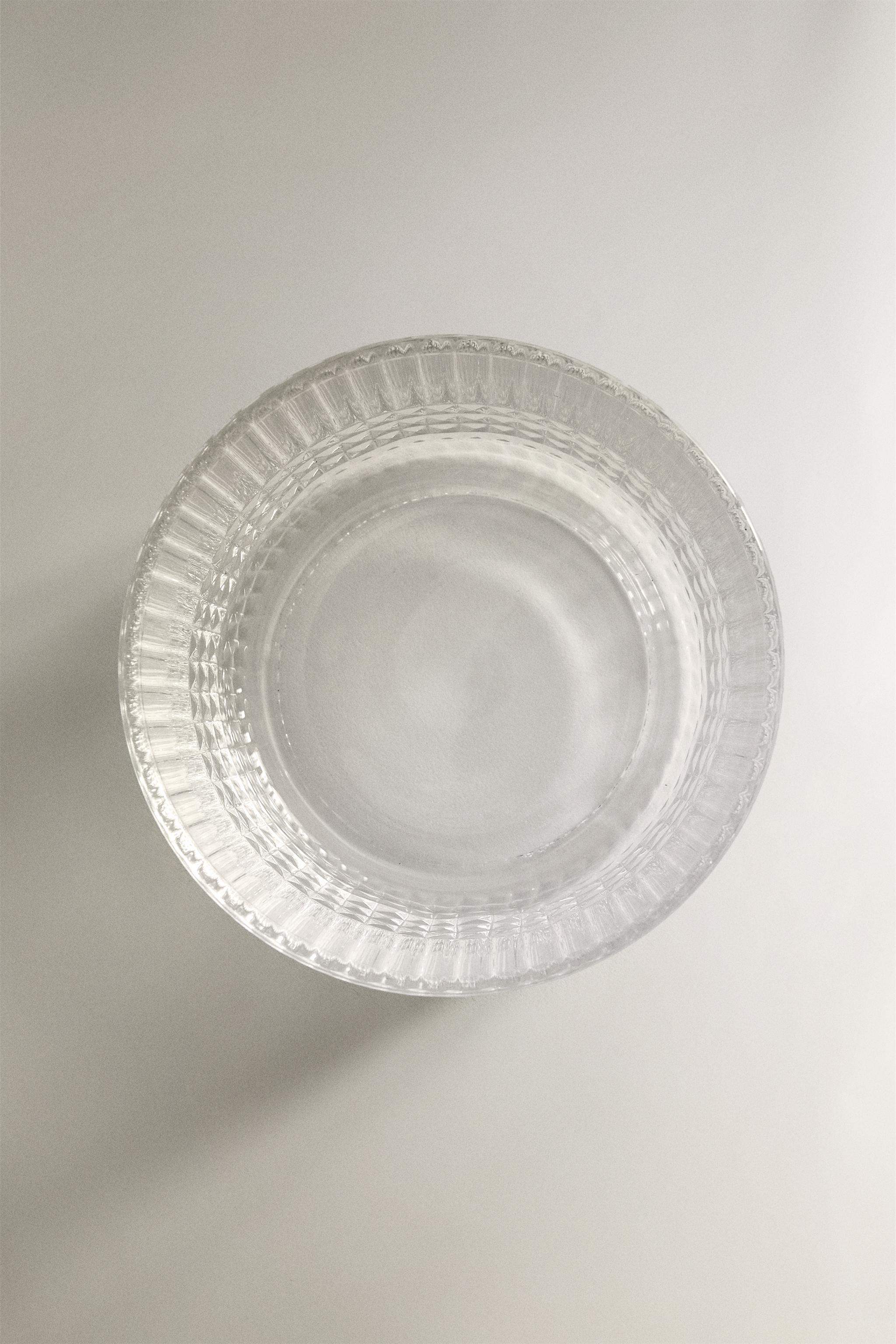 MINI GLASS BOWL WITH RAISED GEOMETRIC DESIGN