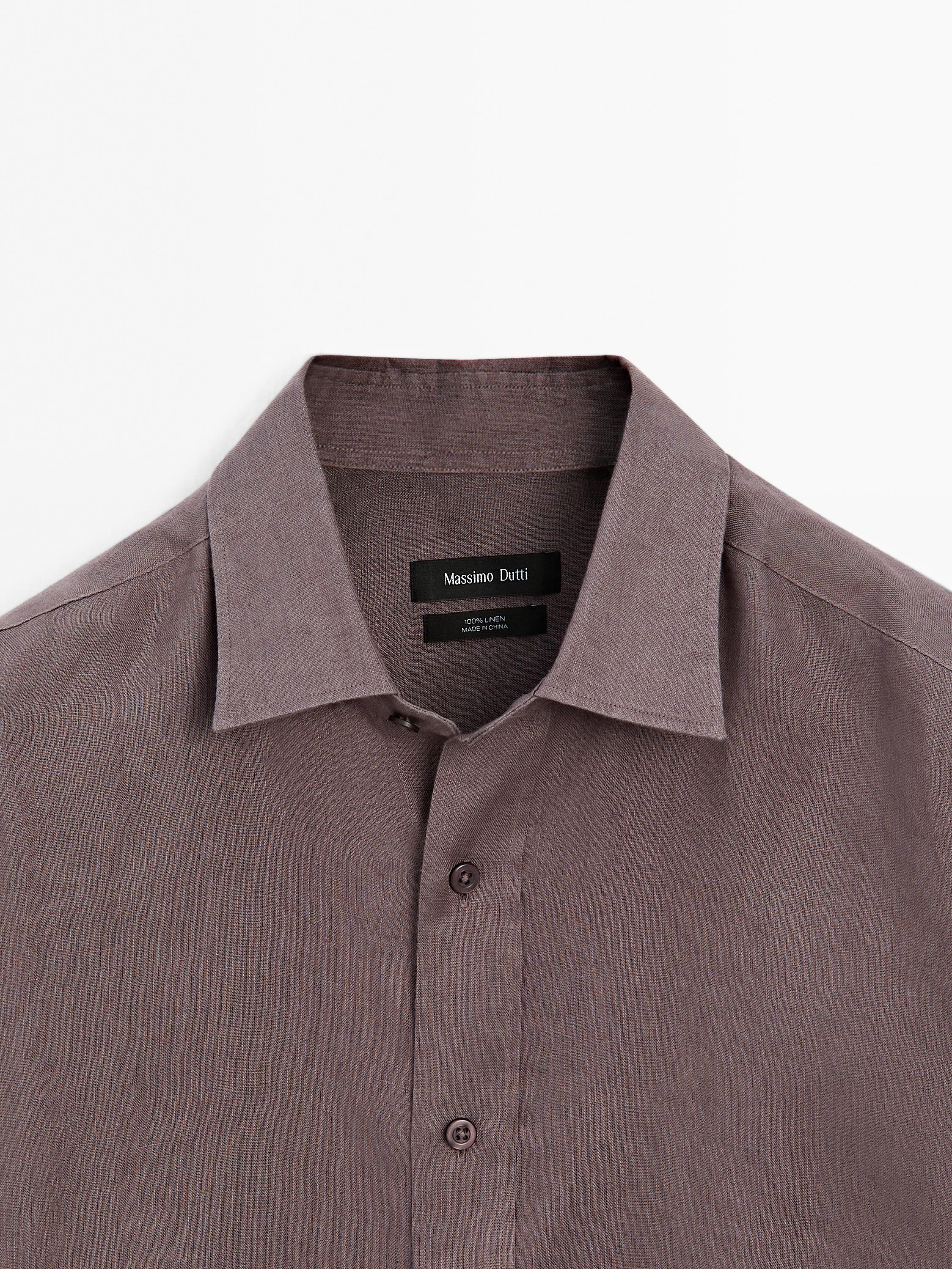 100% linen slim fit shirt