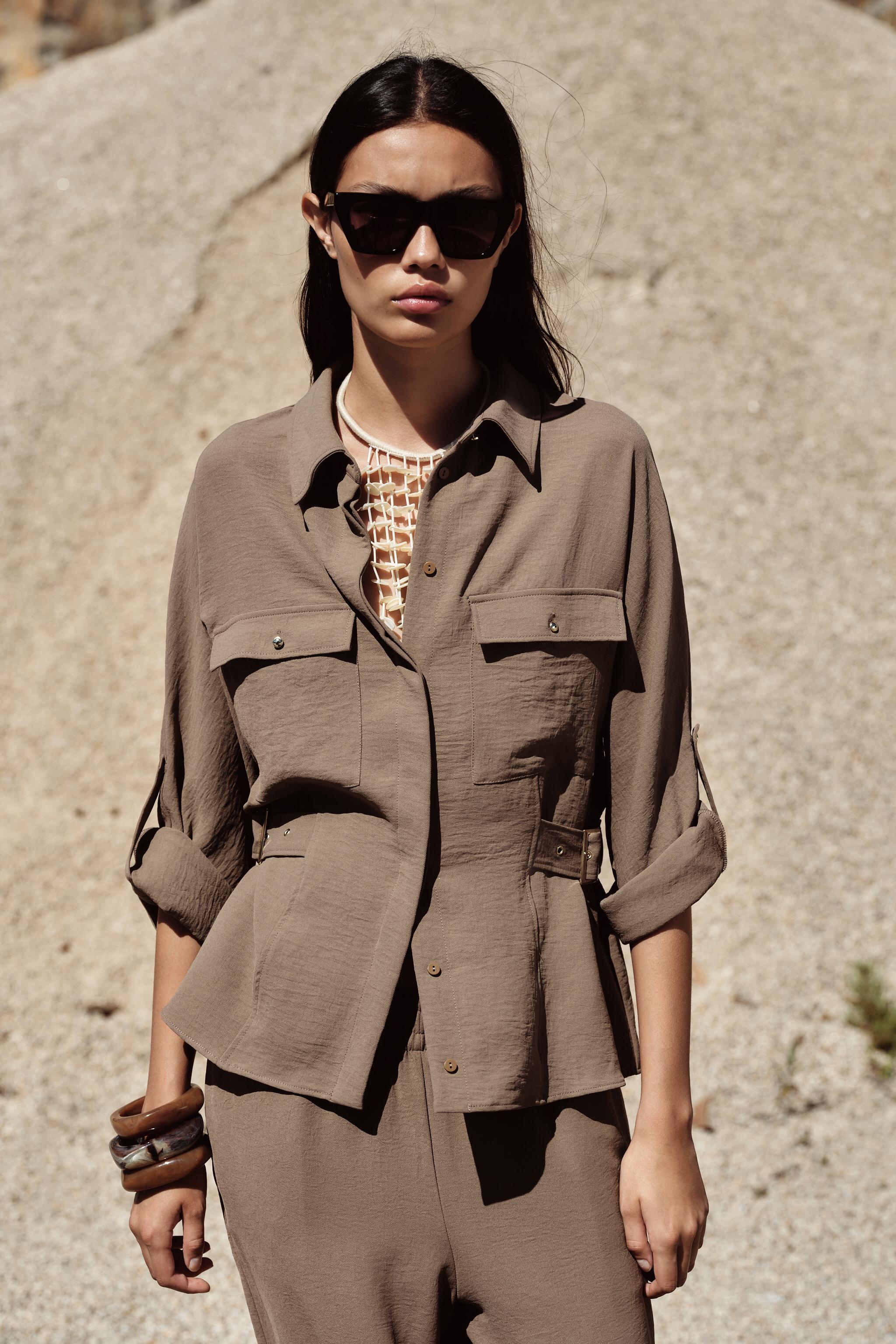 SAFARI SHIRT WITH SIDE BUCKLES