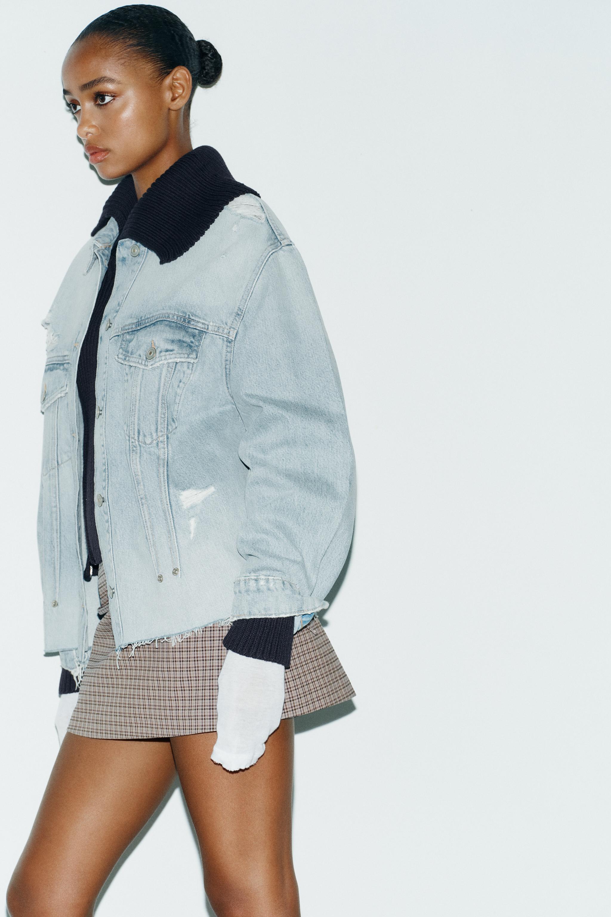 TRF RIPPED DENIM OVERSHIRT