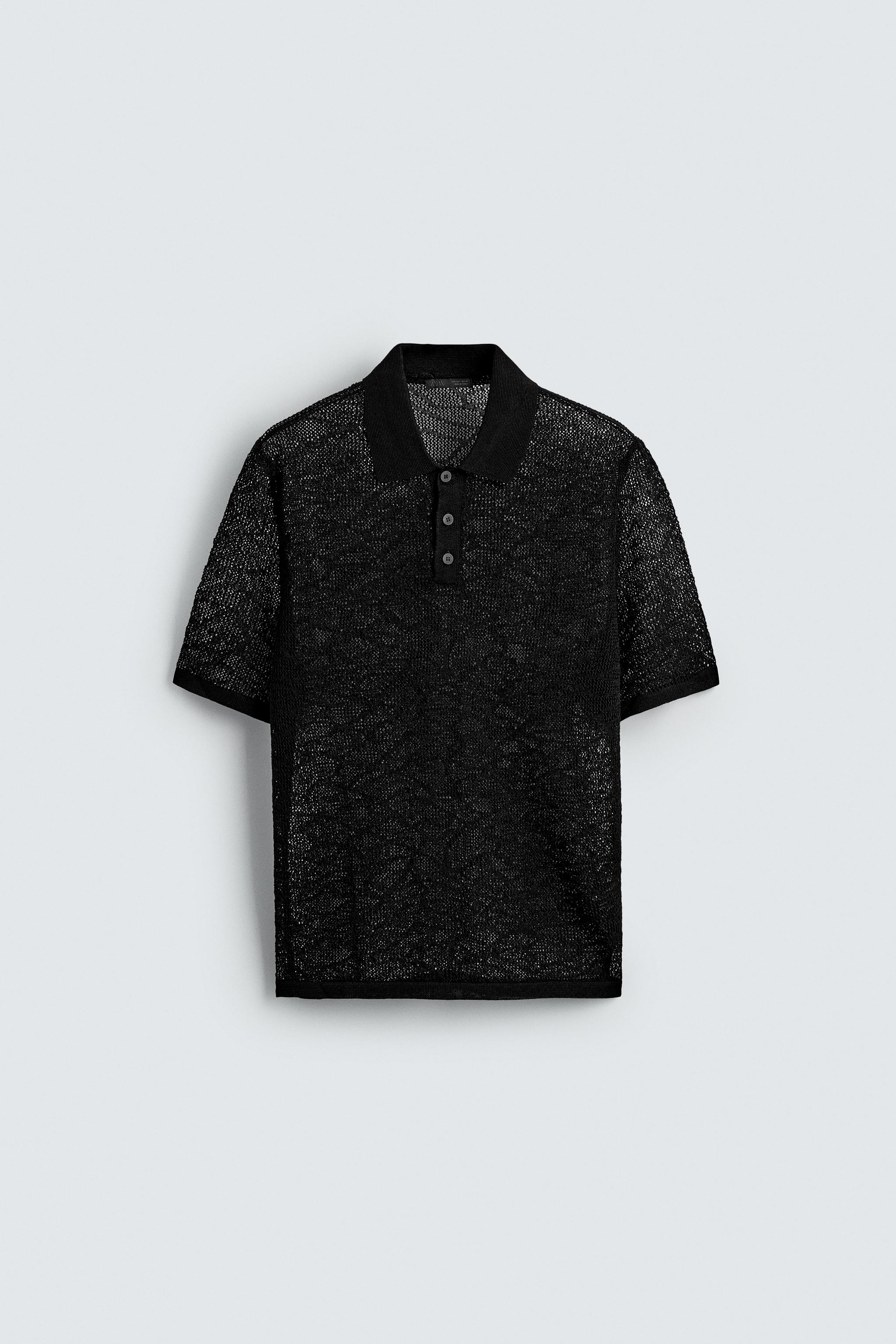 OPEN-KNIT POLO SHIRT