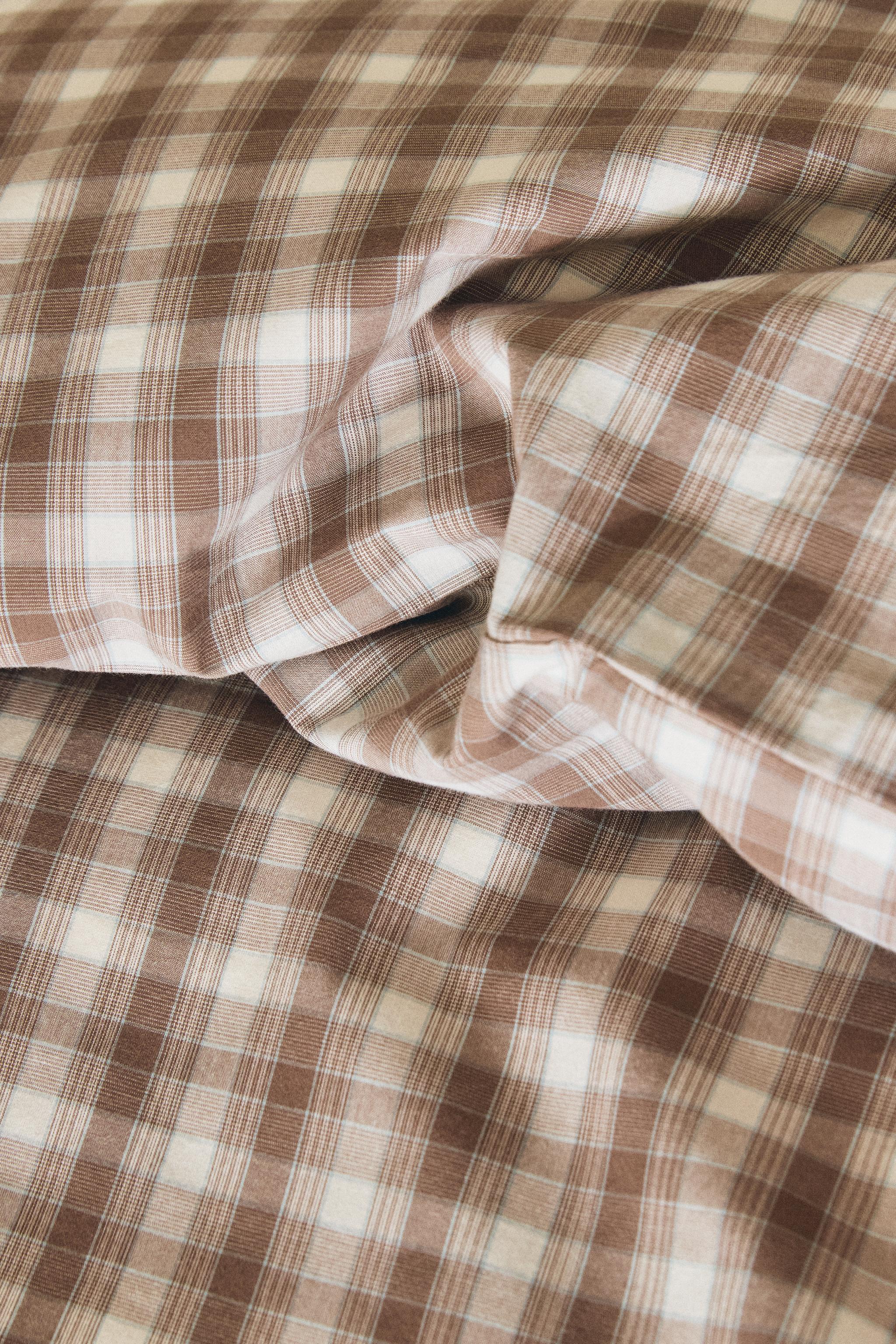CHILDREN'S CHECK FLANNEL DUVET COVER
