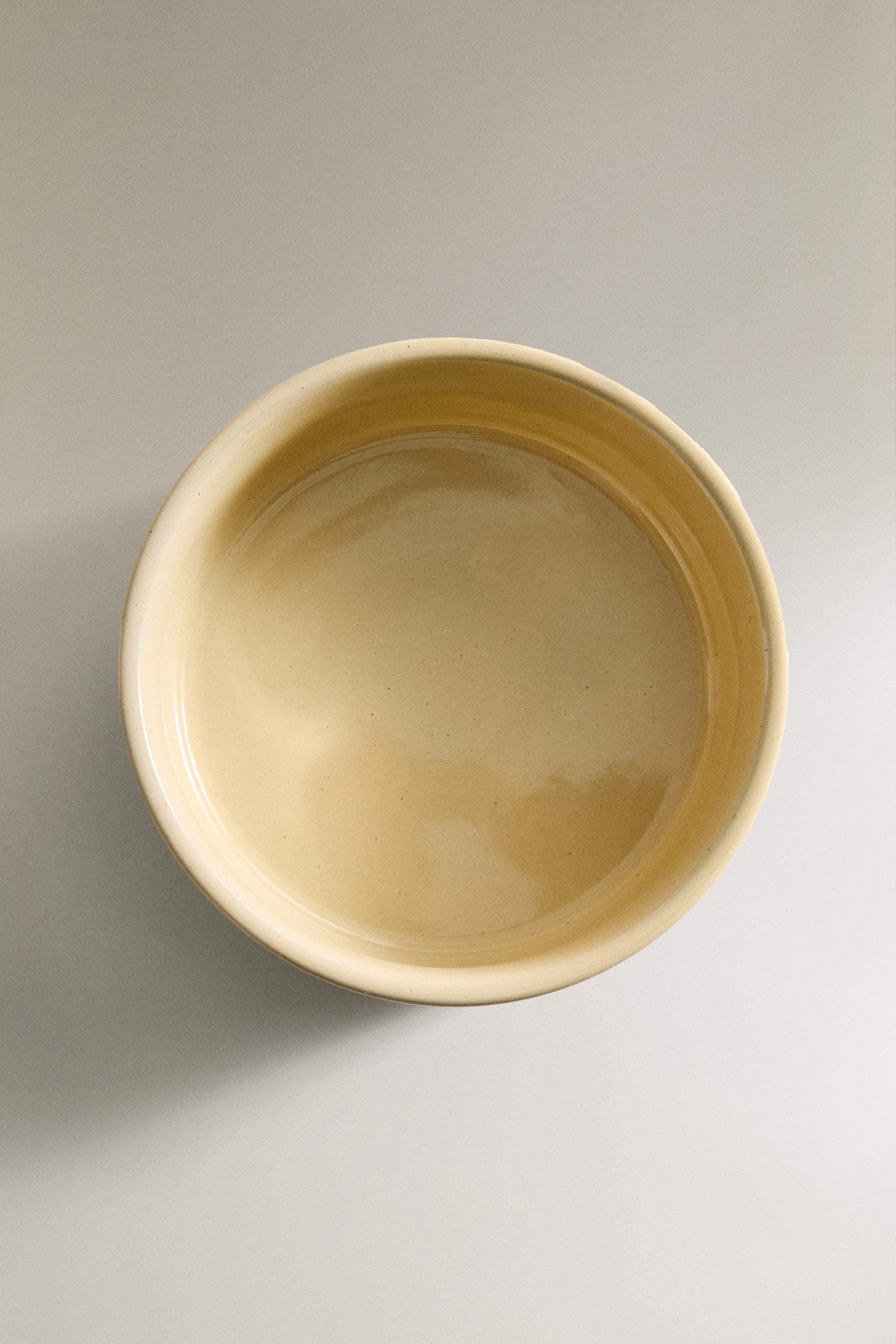 STONEWARE PET FOOD BOWL