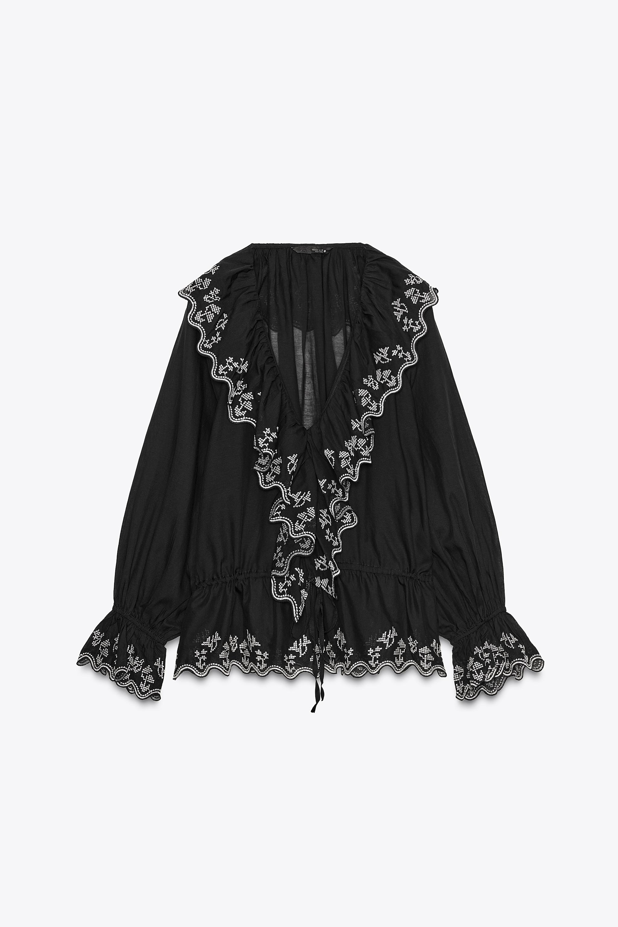 EMBROIDERED RUFFLED BLOUSE ZW COLLECTION