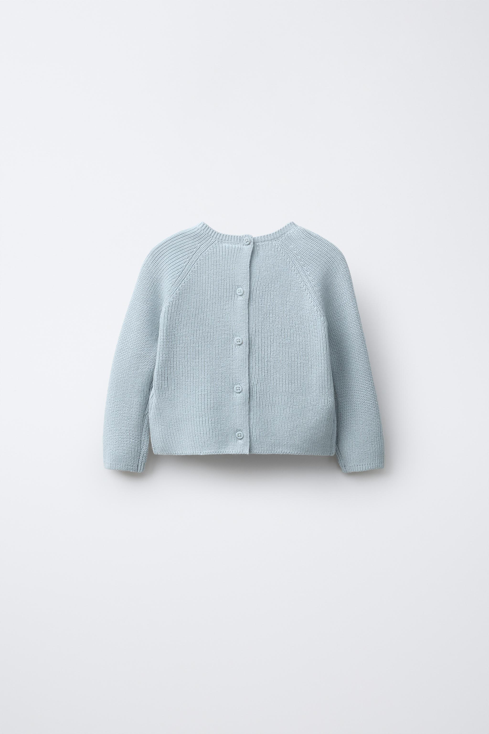 EMBROIDERED ELEPHANT PURL KNIT SWEATER