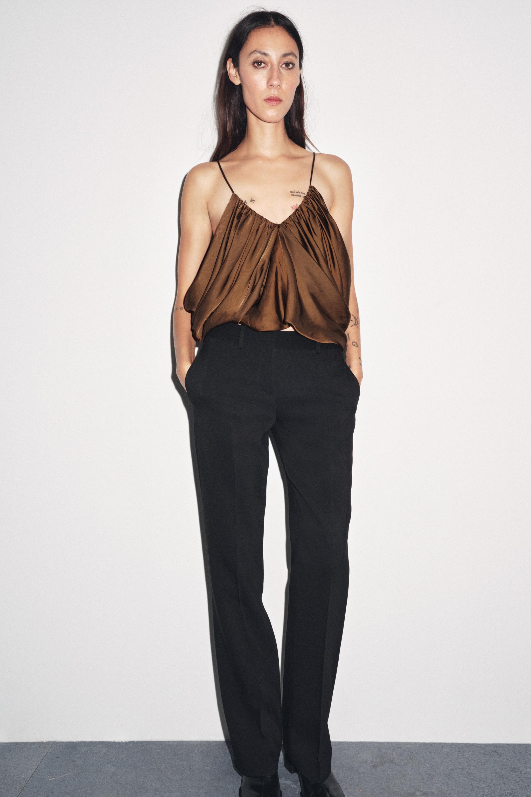 ZW COLLECTION SATIN DRAPED TOP