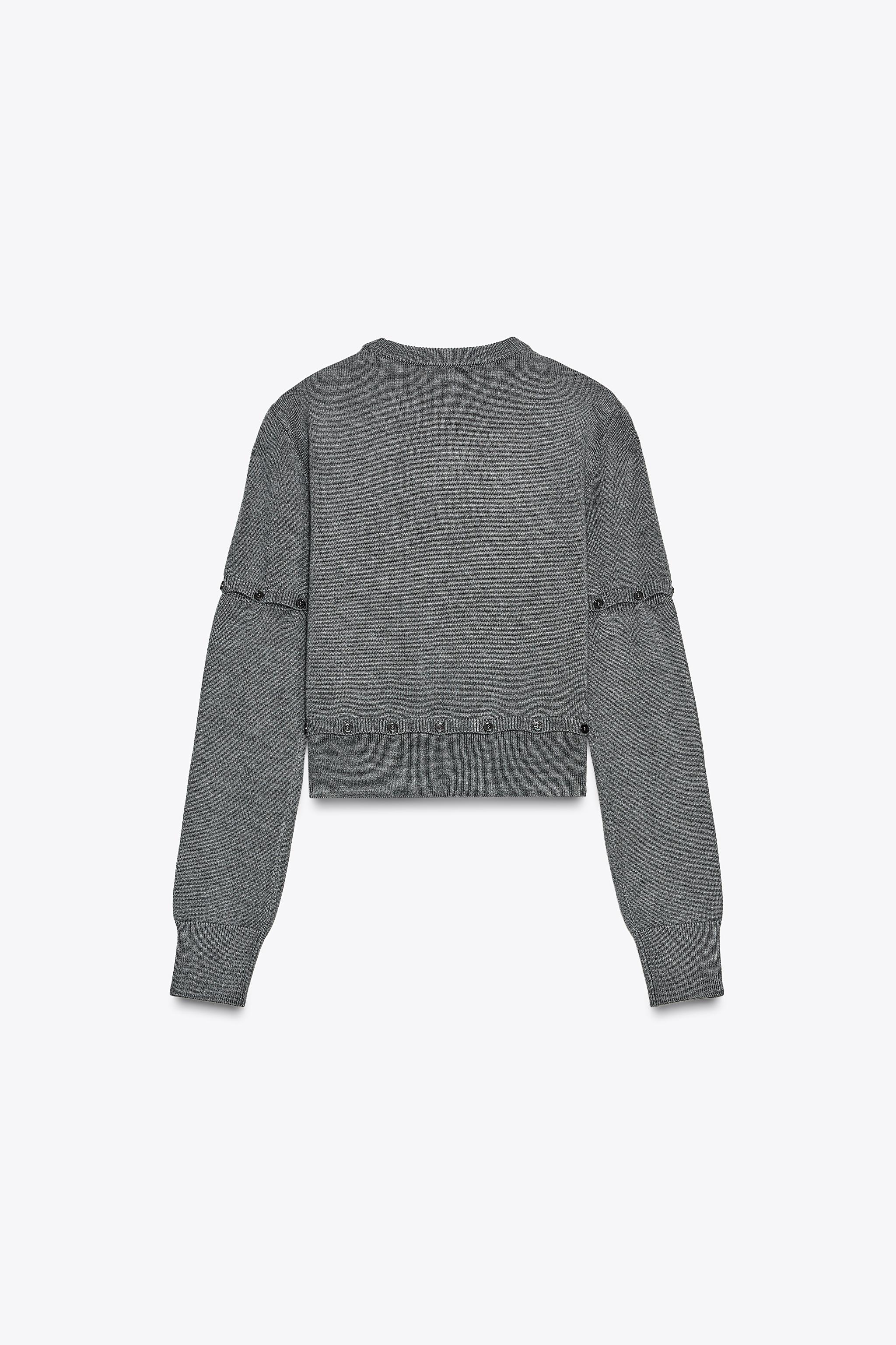 BUTTON KNIT DETACHABLE SWEATER