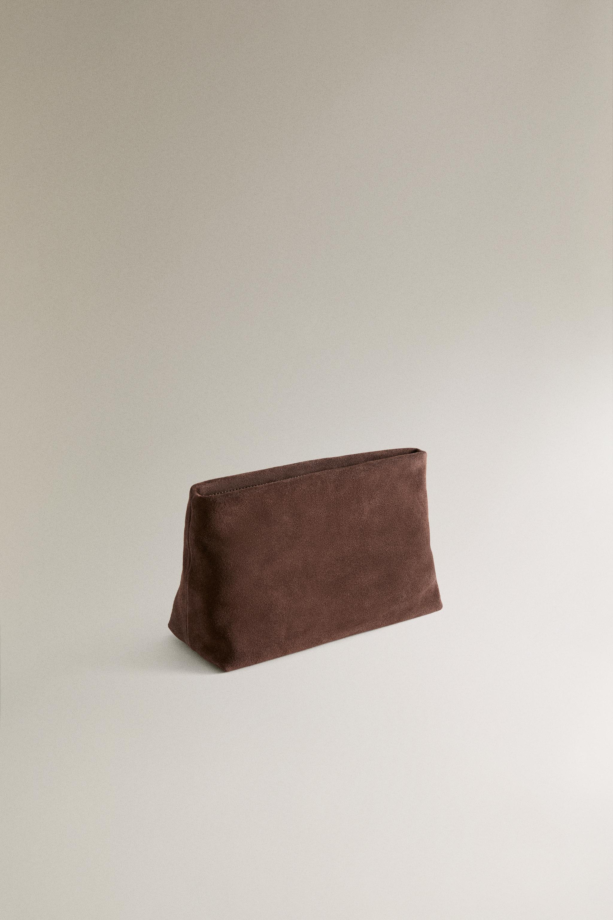 MEDIUM SPLIT SUEDE MAKEUP BAG