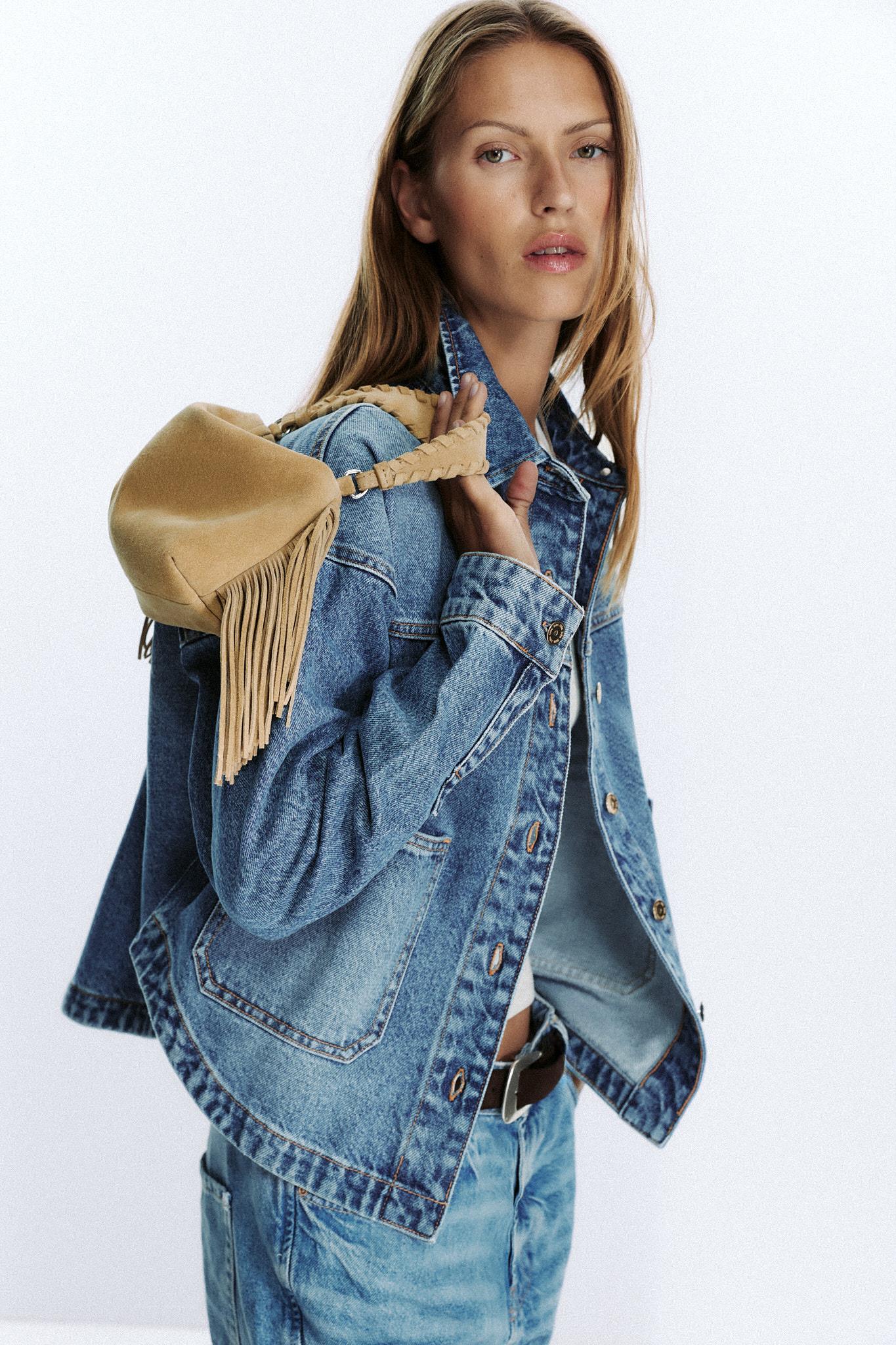 SPLIT LEATHER FRINGED MINI BAG