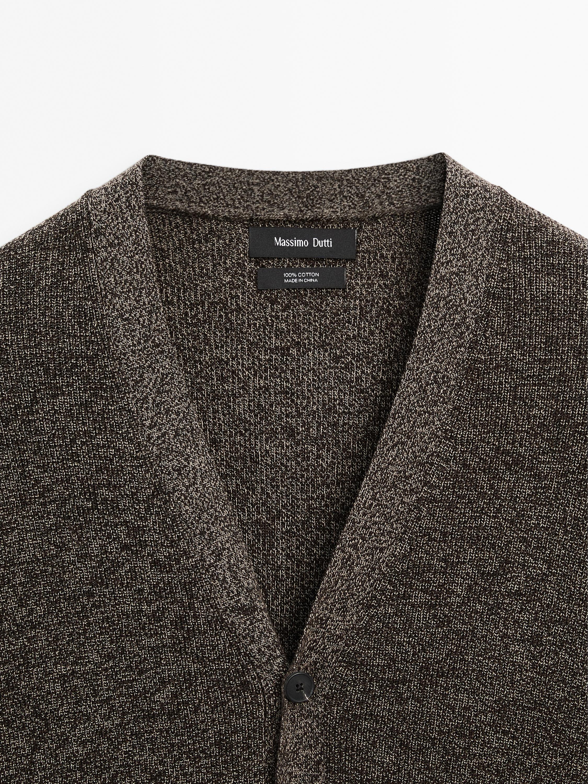 100% cotton mouliné knit cardigan