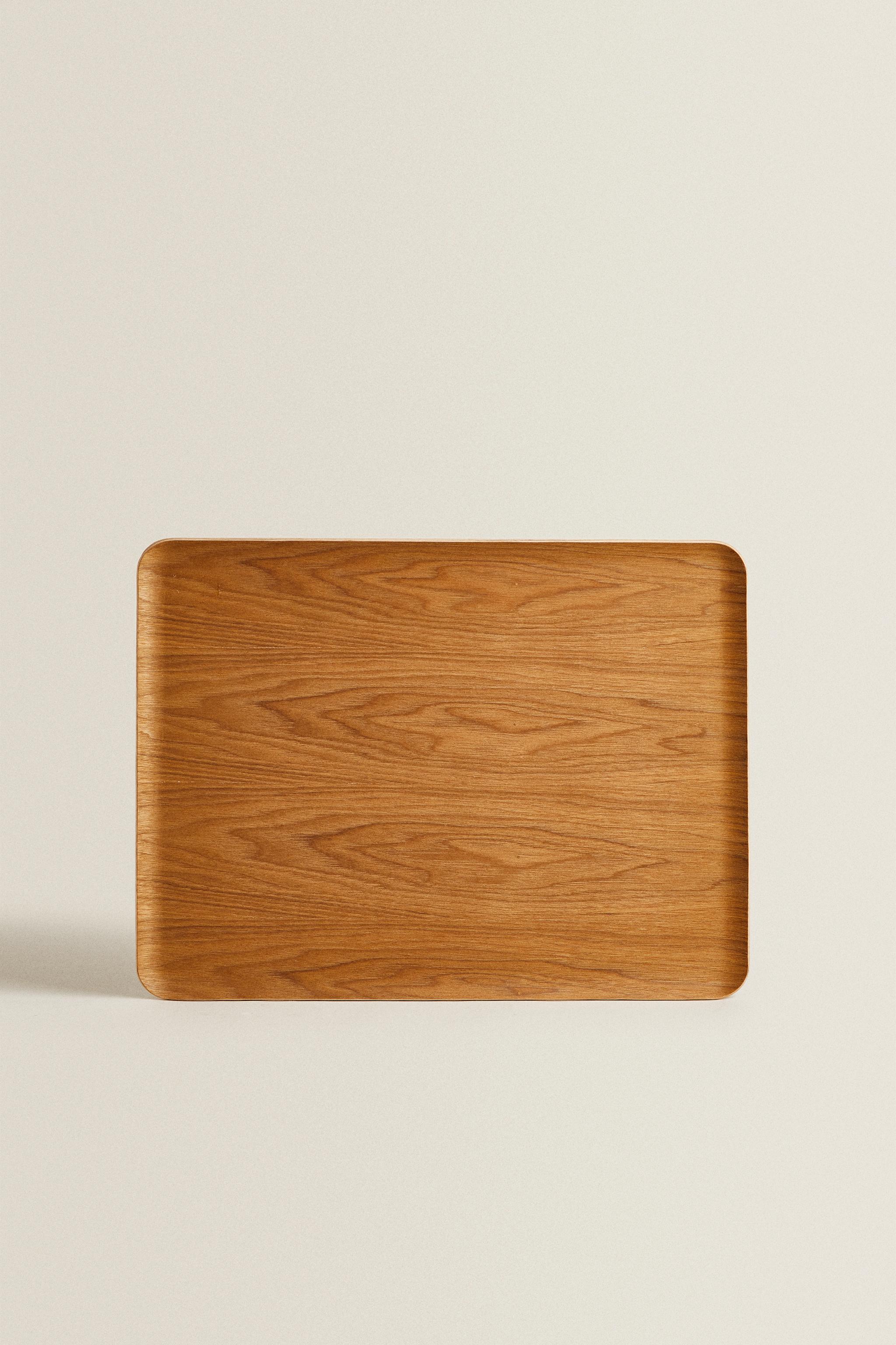 RECTANGULAR NON-SLIP WOODEN TRAY