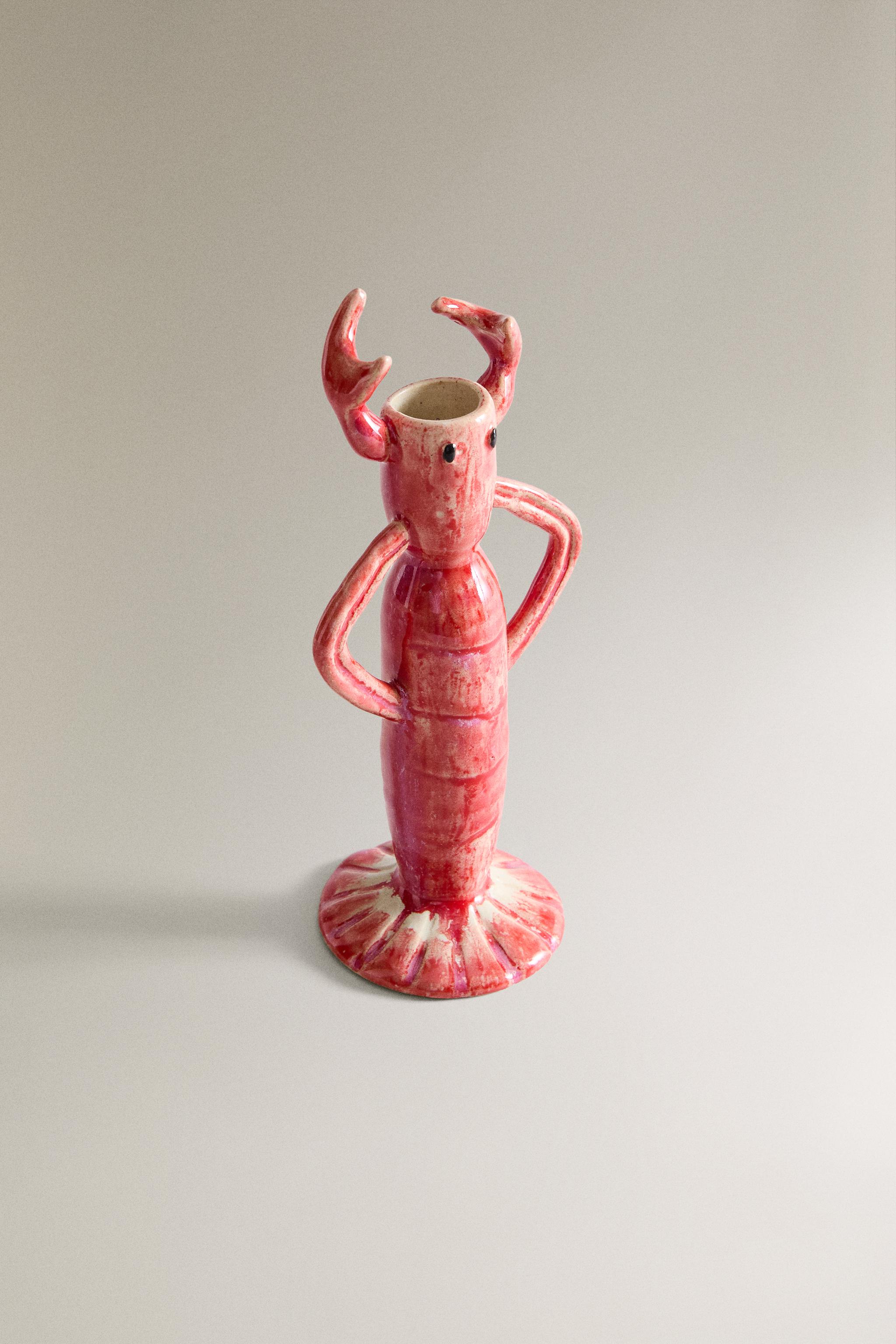 LOBSTER CERAMIC CANDLESTICK