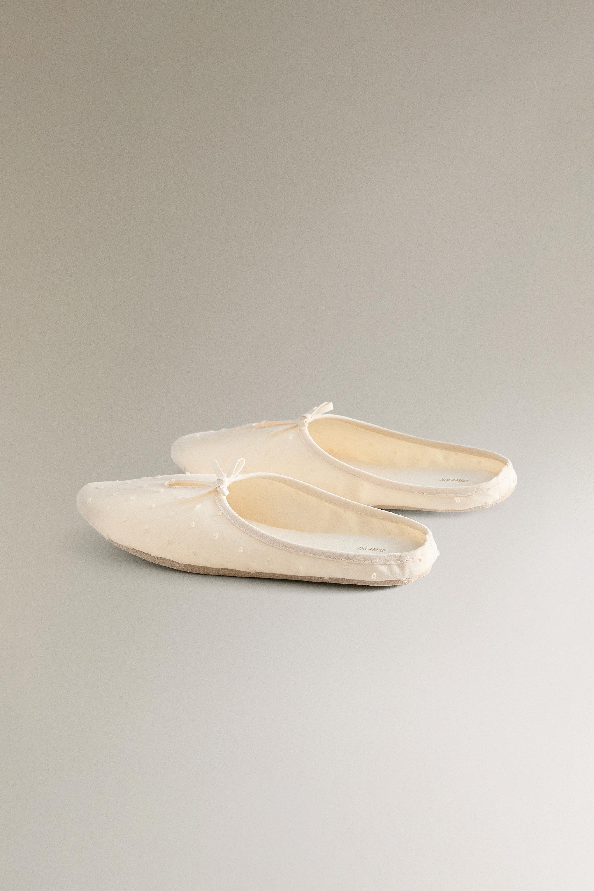 LEATHER SOLE SLIPPERS WITH BOW