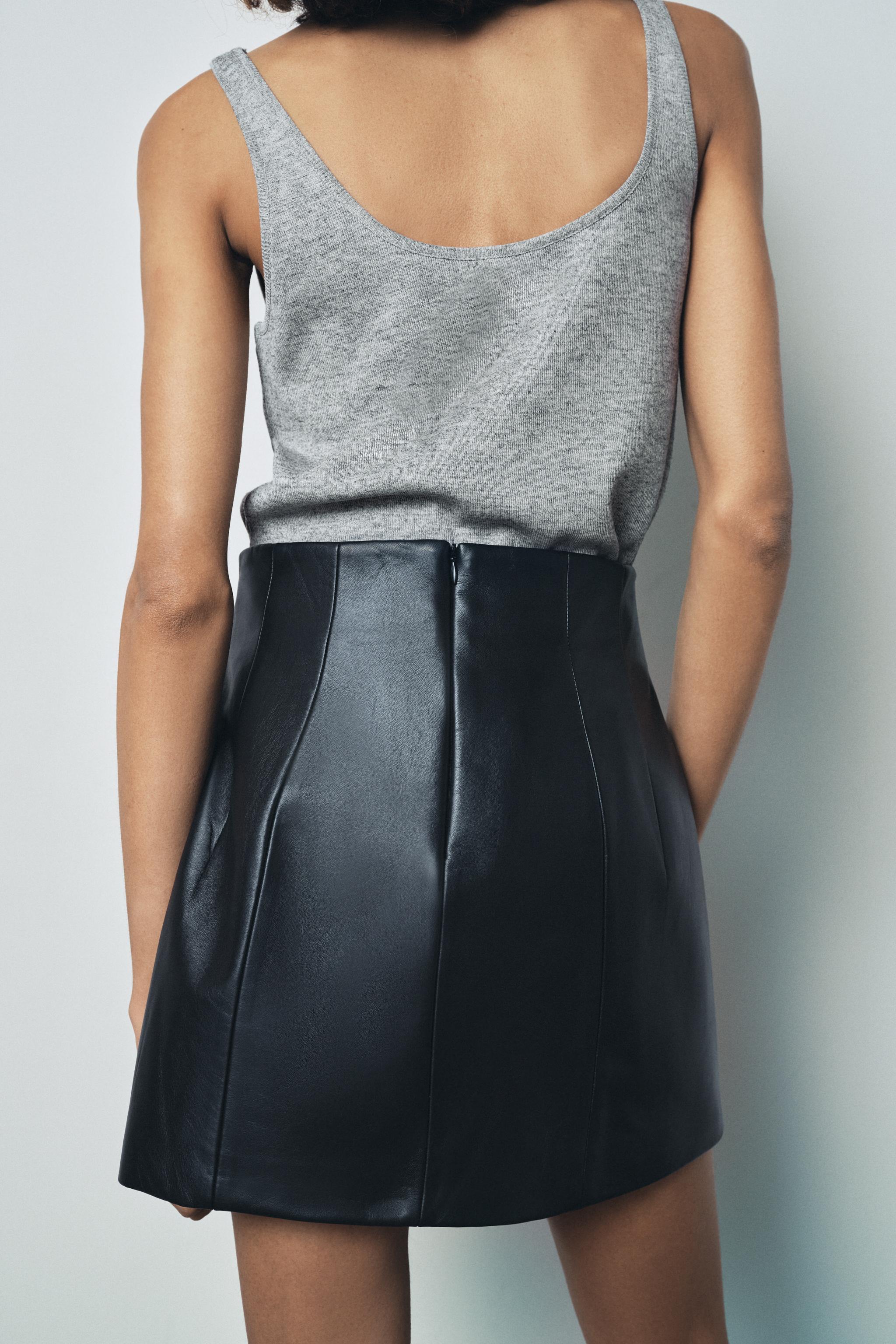 100% LEATHER SHORT SKIRT ZW COLLECTION LIMITED EDITION