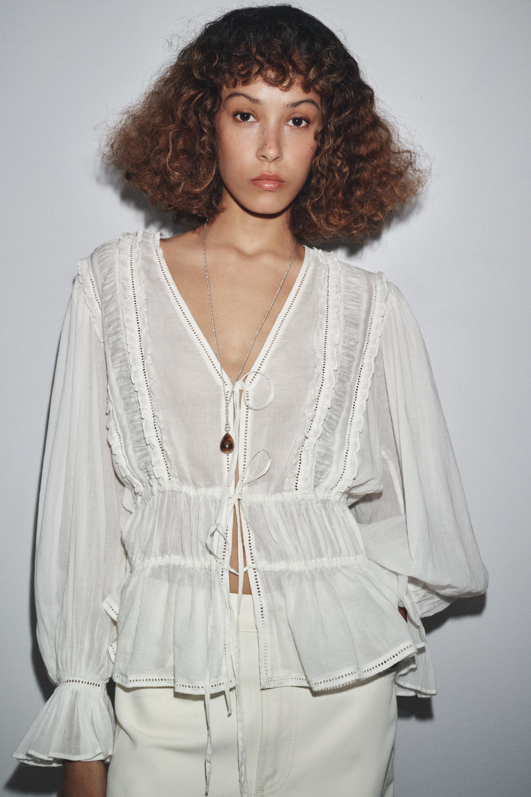 ZW COLLECTION ROMANTIC LADDER STITCH SHIRT