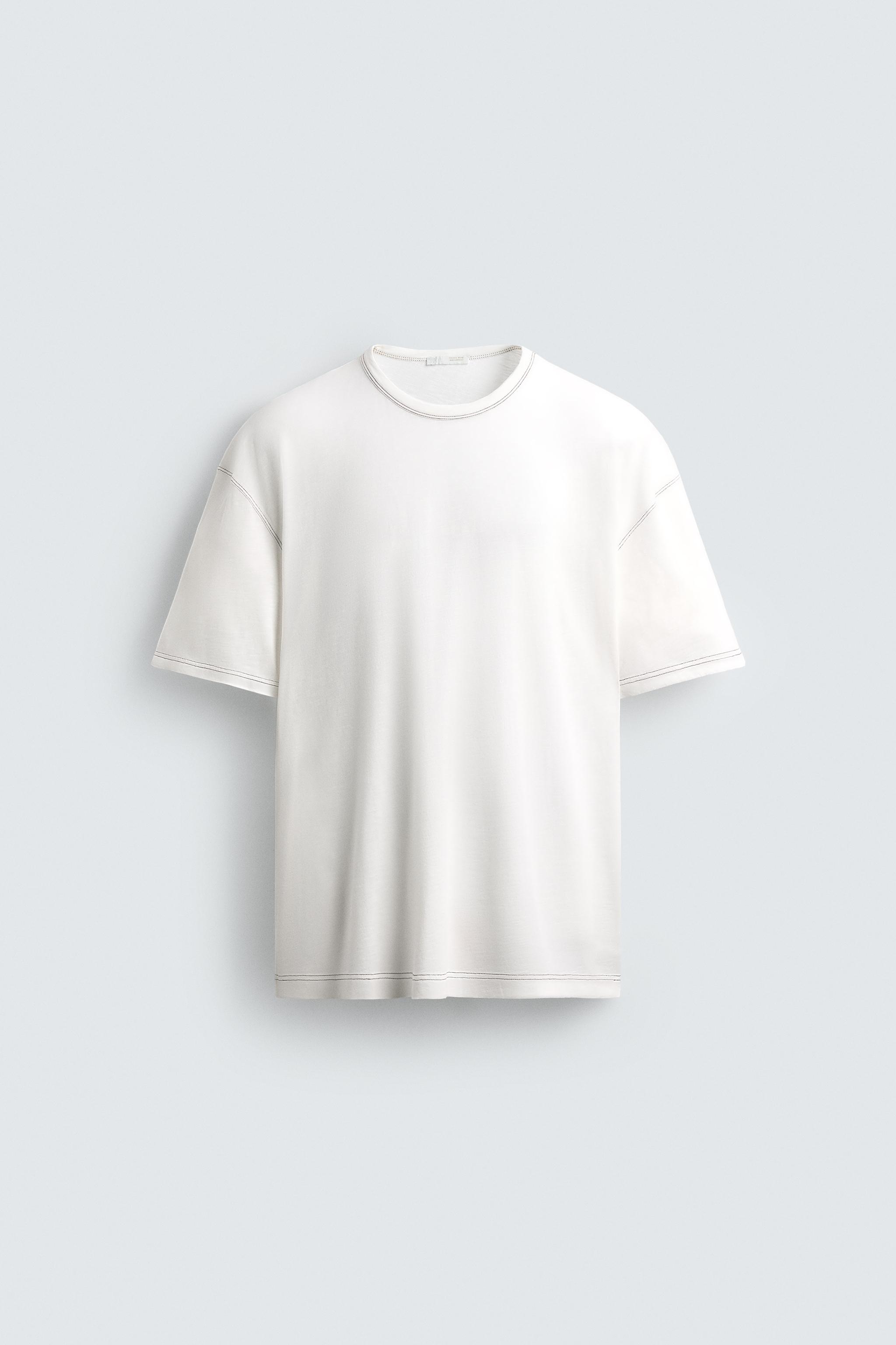 CONTRAST TOPSTITCH T-SHIRT