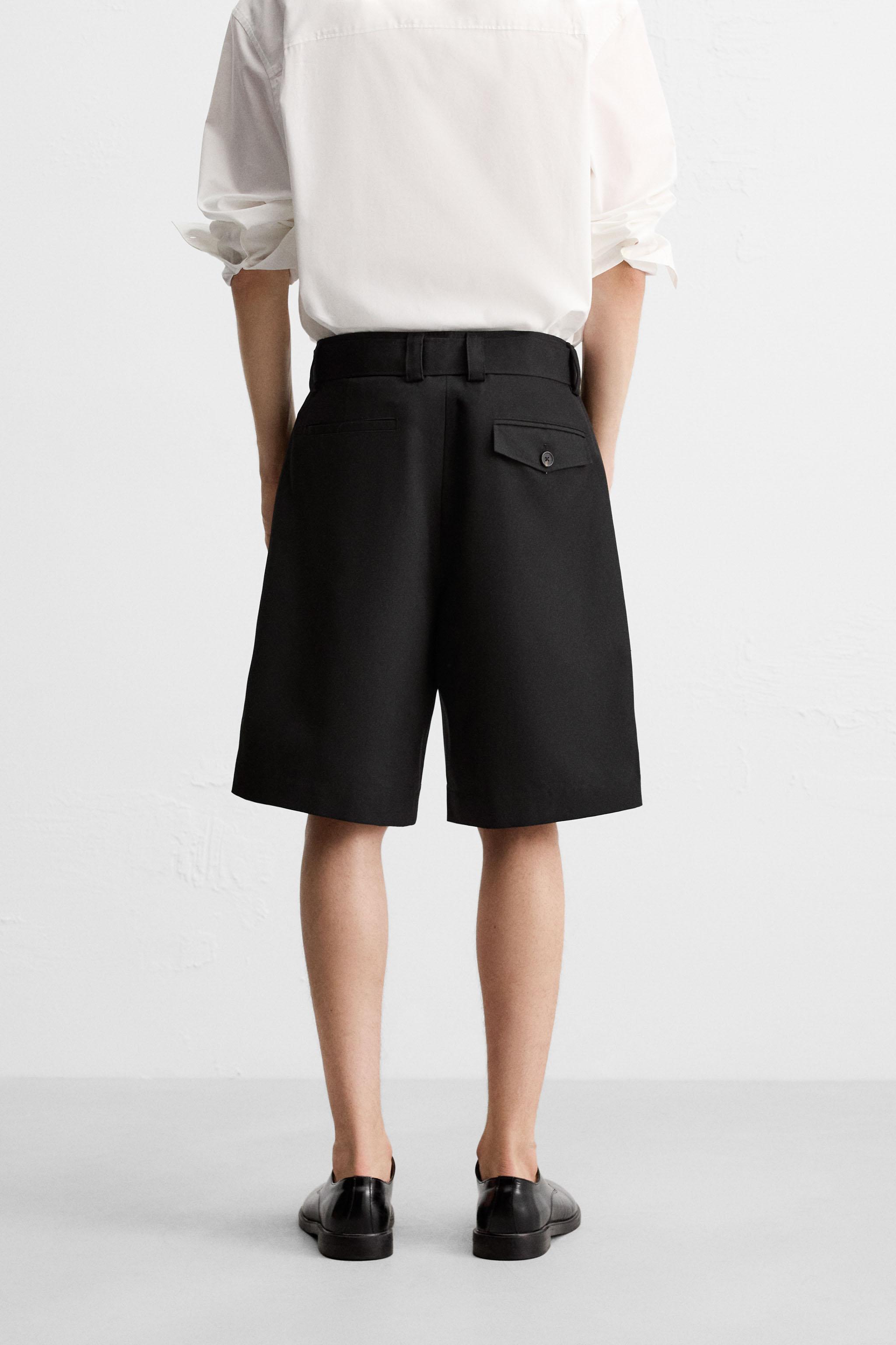 BELTED WIDE FIT BERMUDA SHORTS