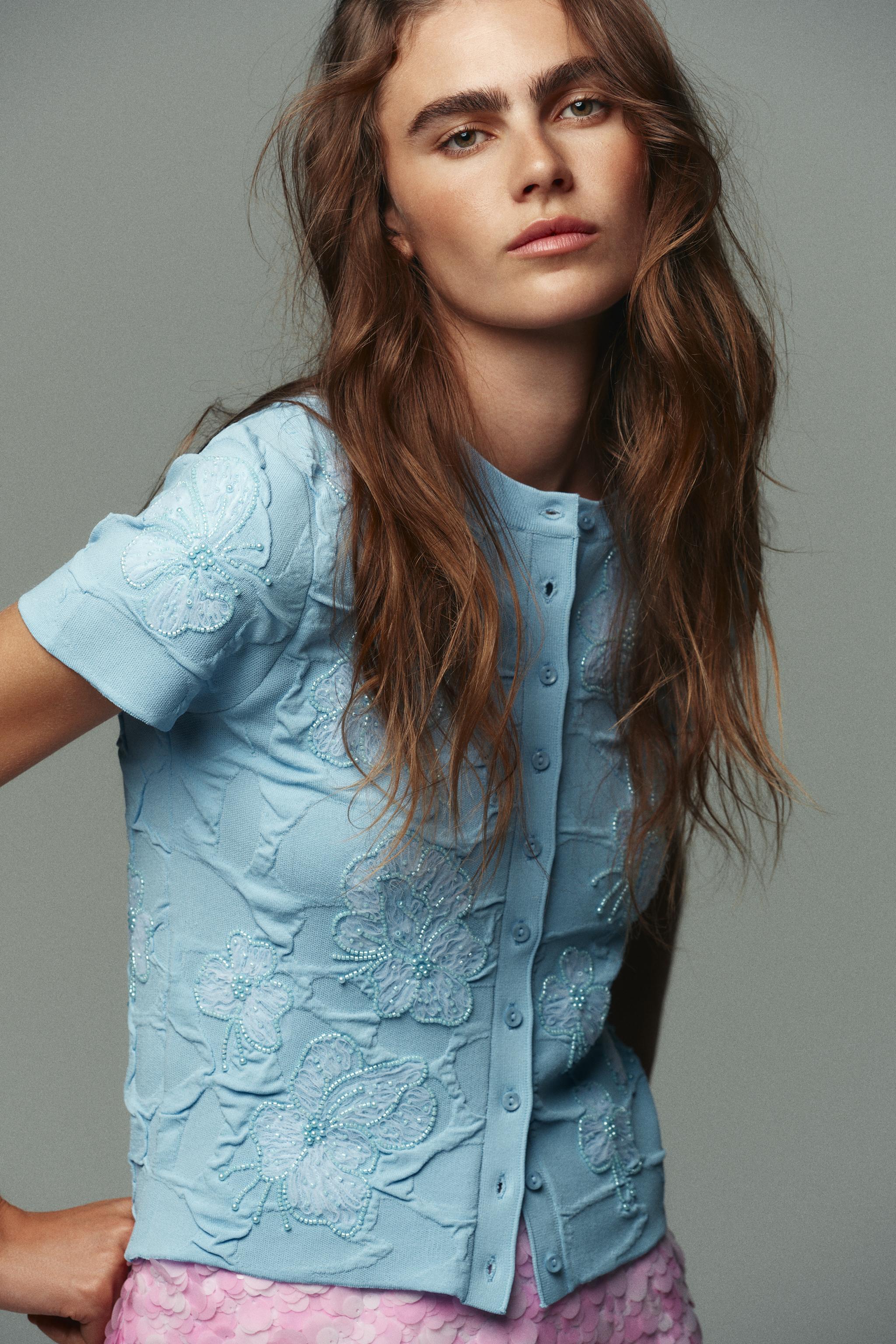 BEADED KNIT CARDIGAN