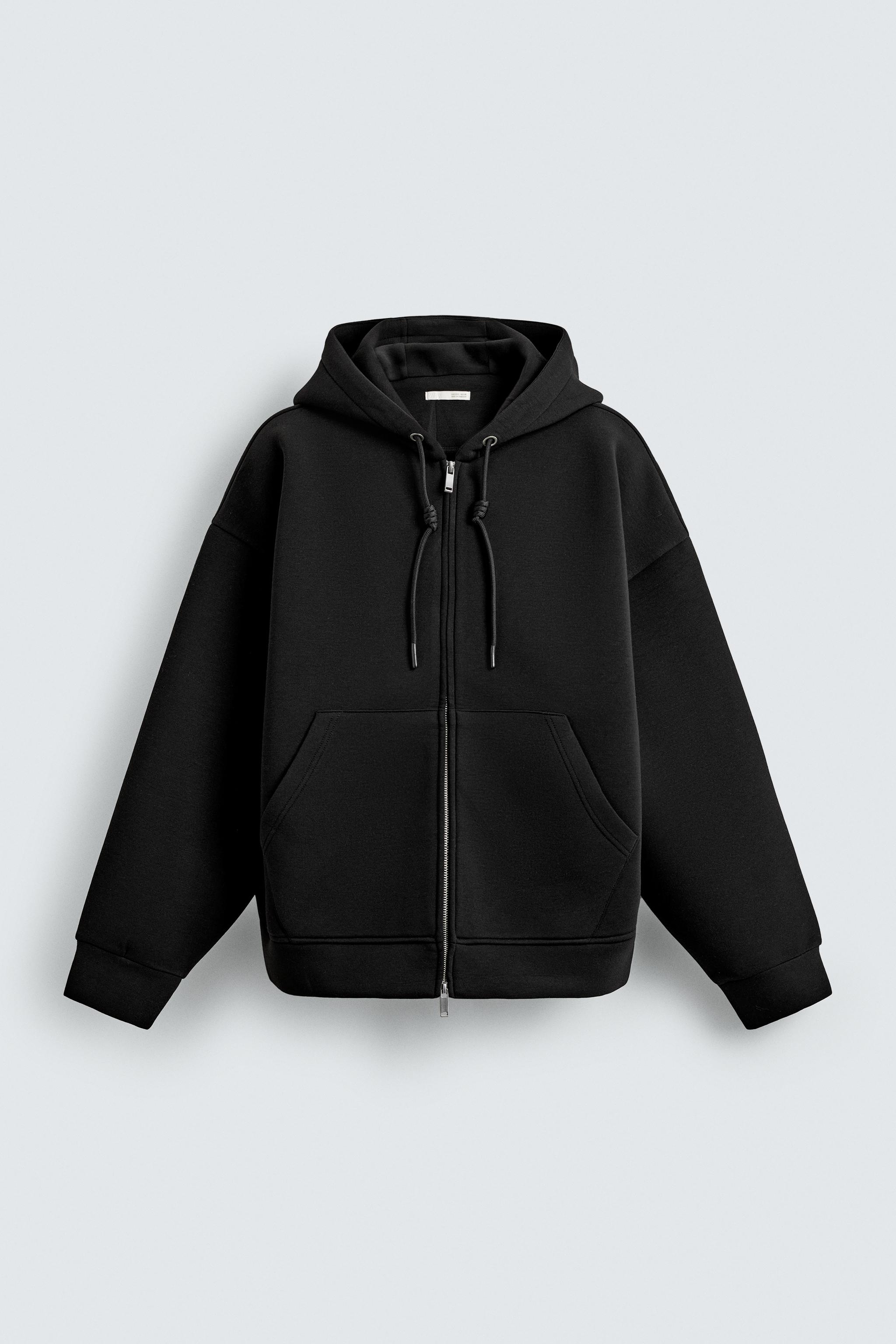 NEOPRENE EFFECT HOODIE SWEATSHIRT