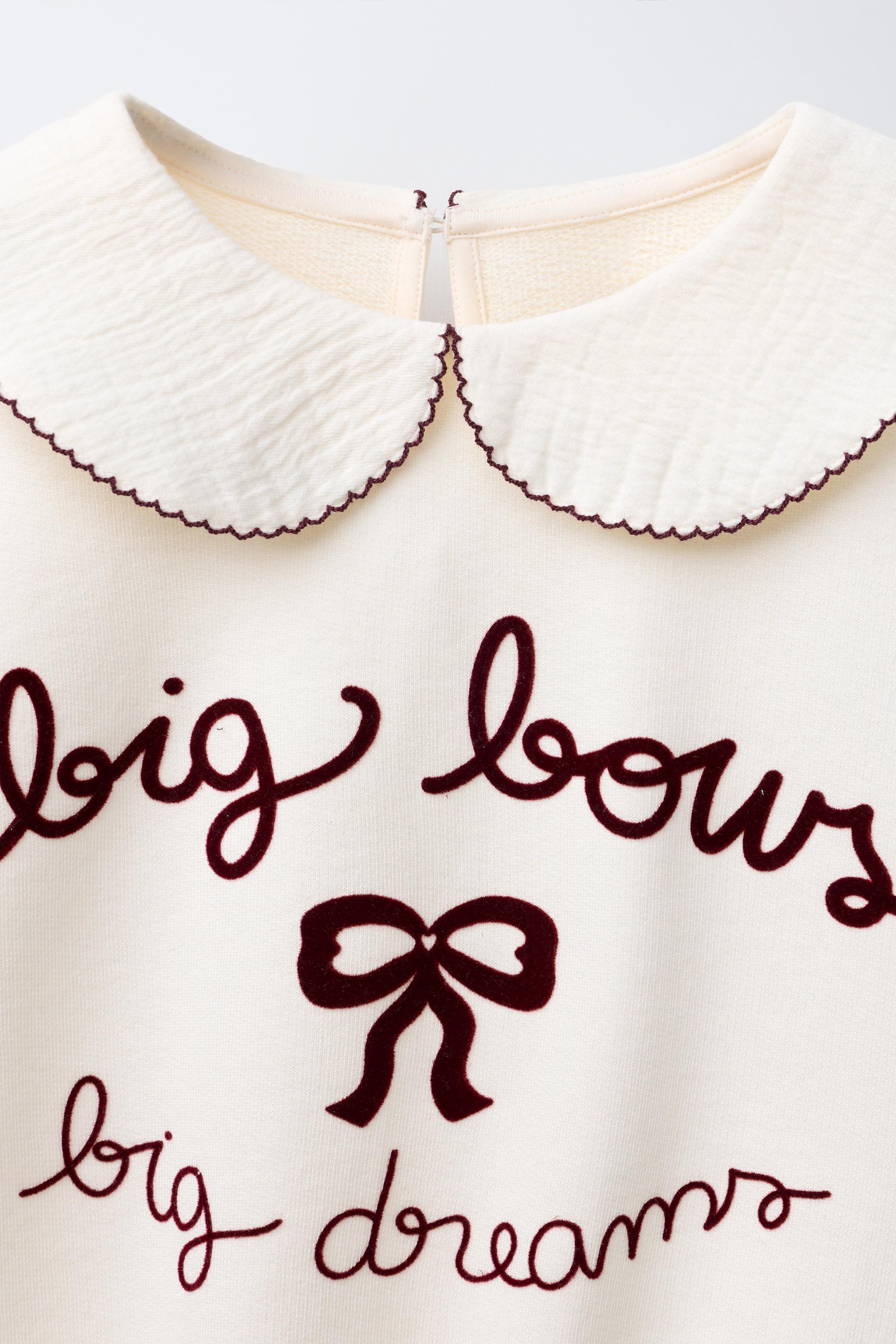 EMBROIDERED PETER PAN COLLAR SWEATSHIRT