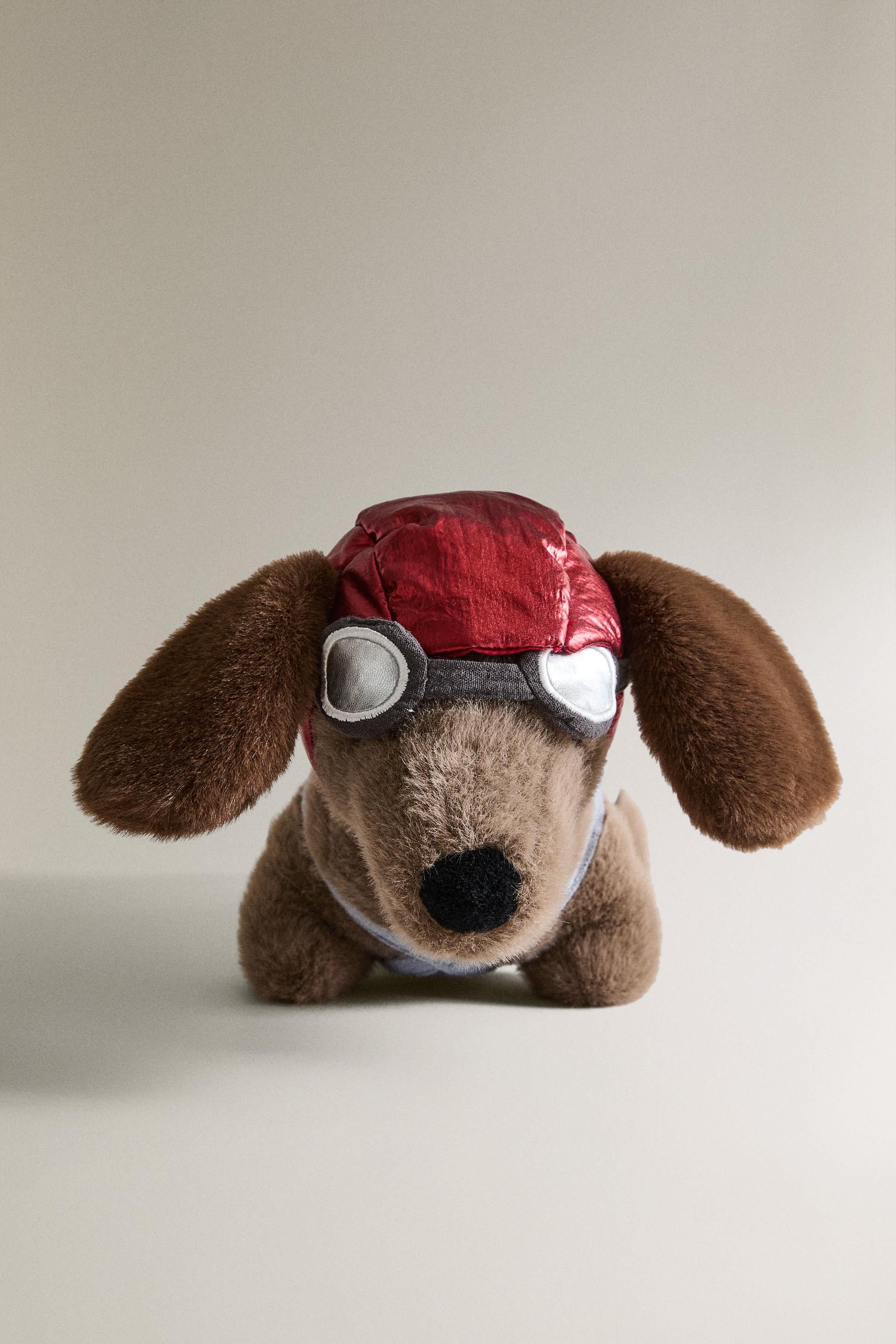 CHILDREN'S DACHSHUND AVIATOR PLUSH TOY