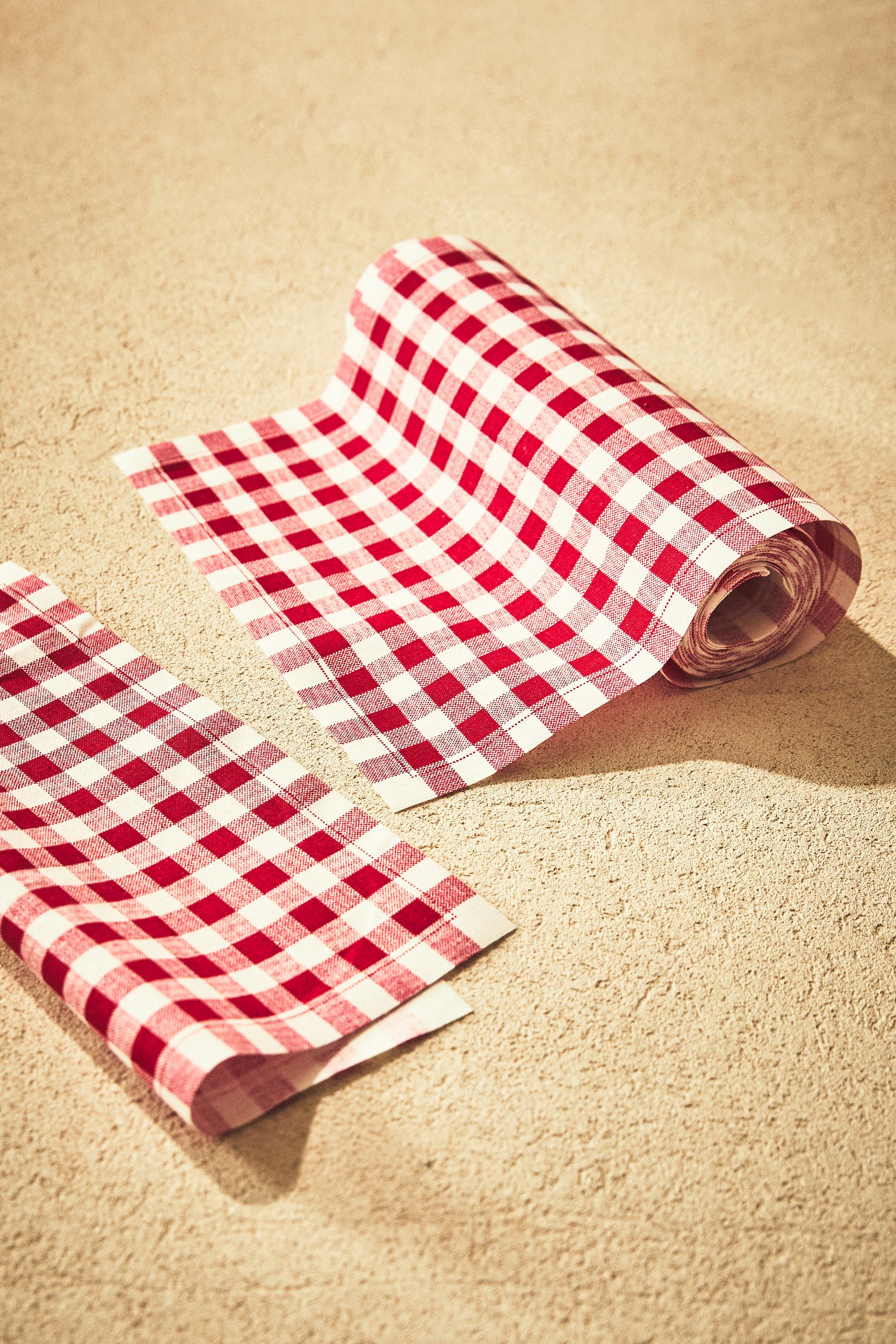 ROLL OF GINGHAM COTTON NAPKINS (SET OF 20)