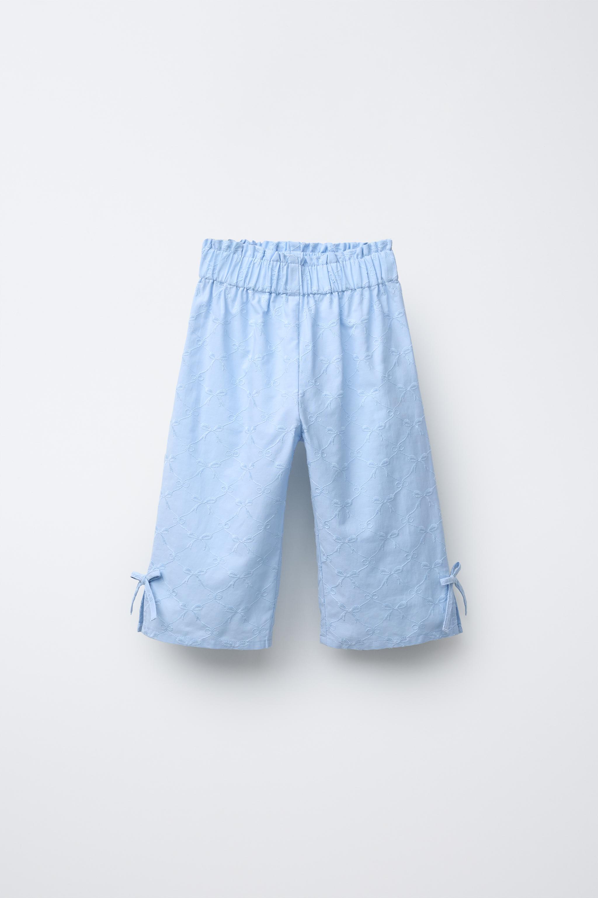 EMBROIDERED BOW PANTS