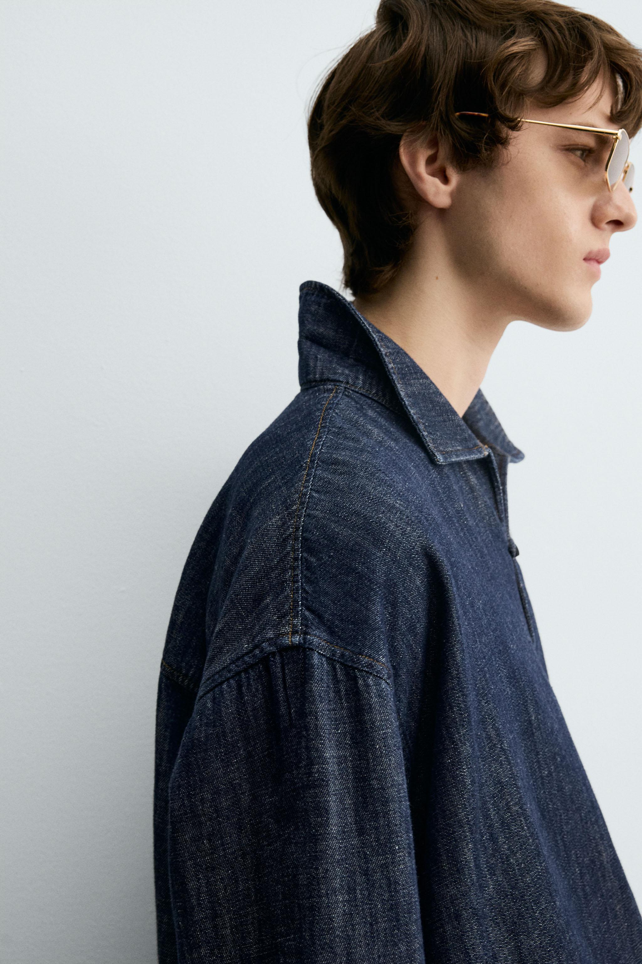 COTTON-LINEN DENIM SHIRT