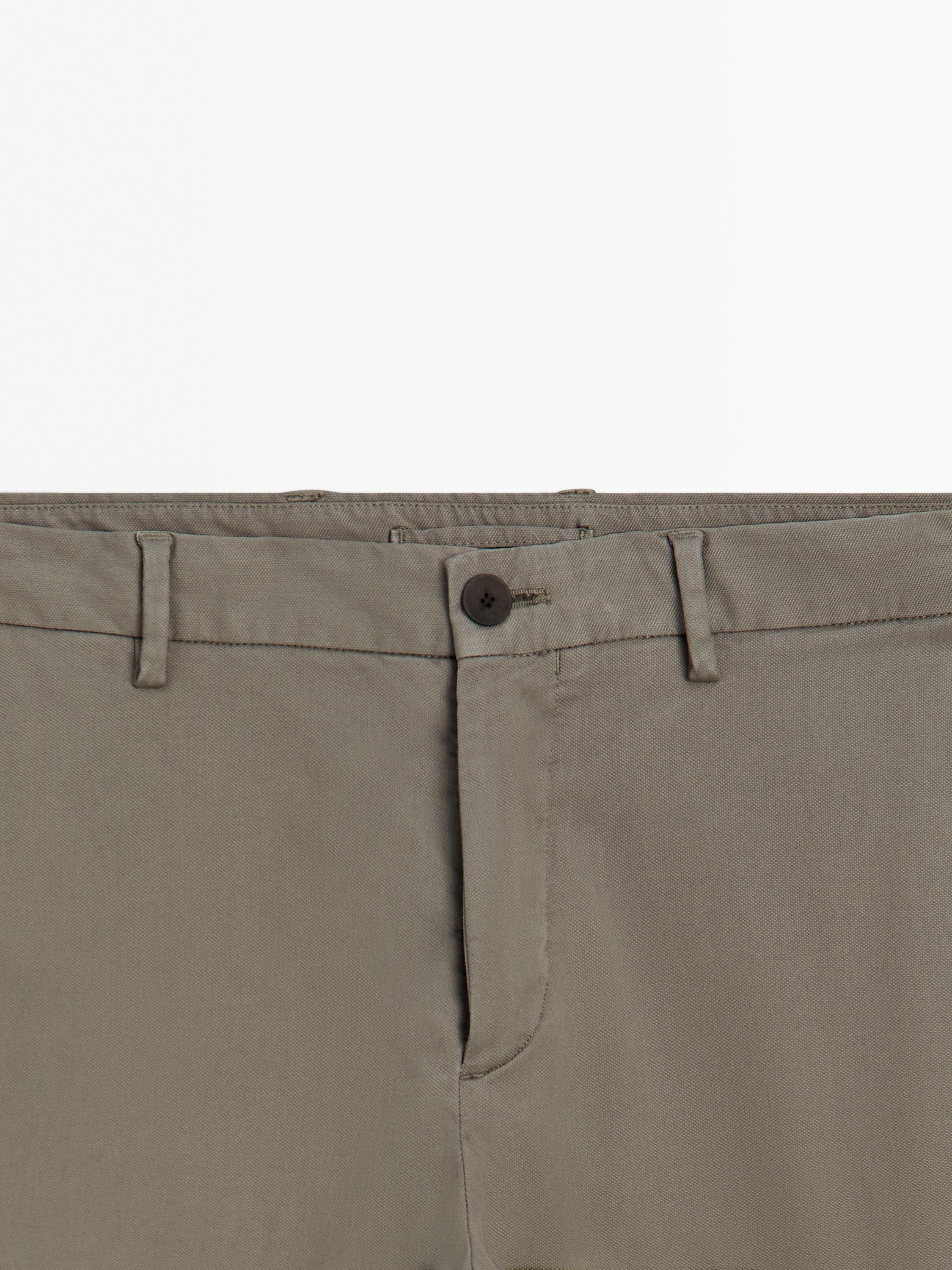 Slim fit textured trousers