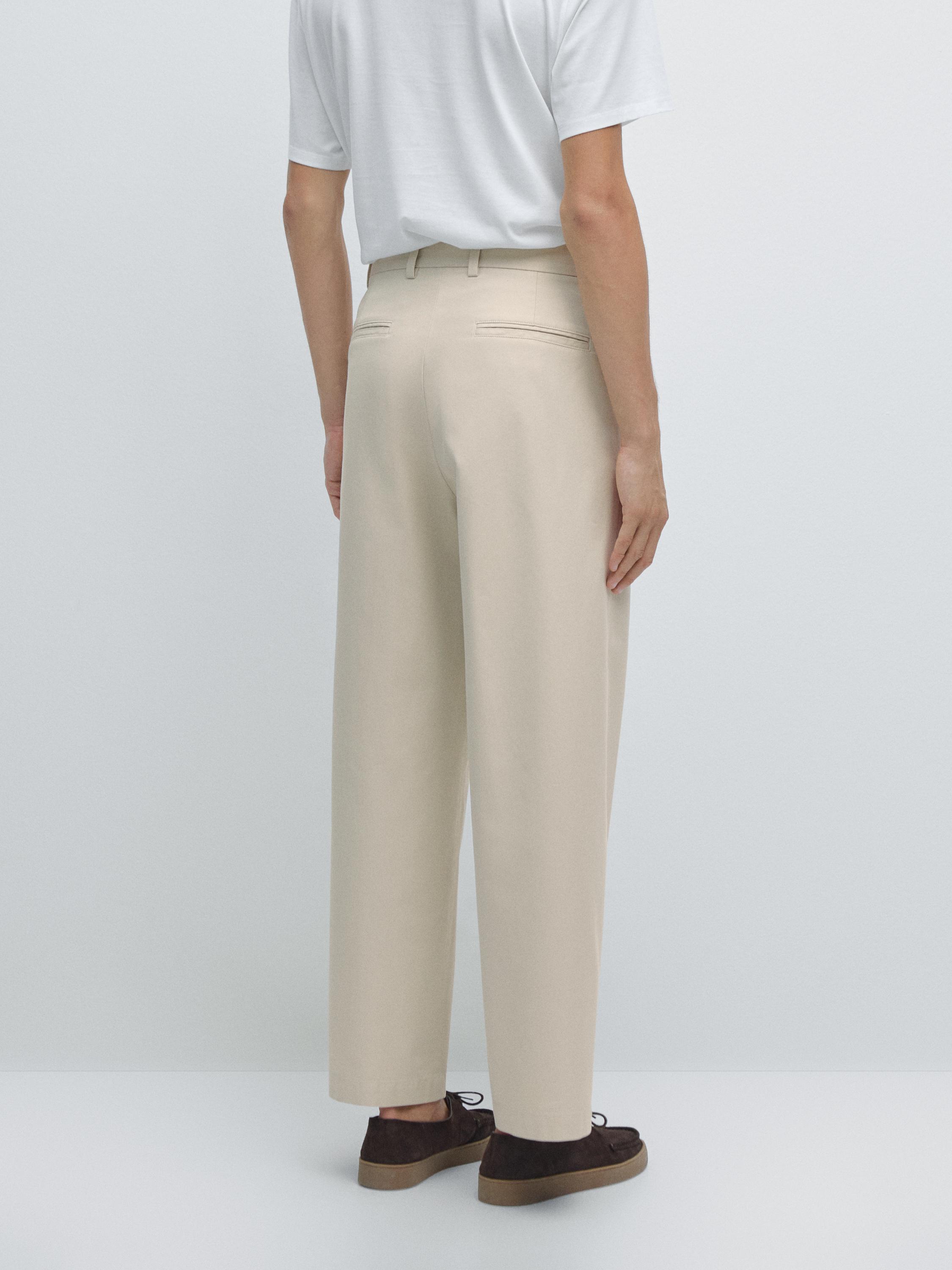 100% cotton relaxed fit trousers