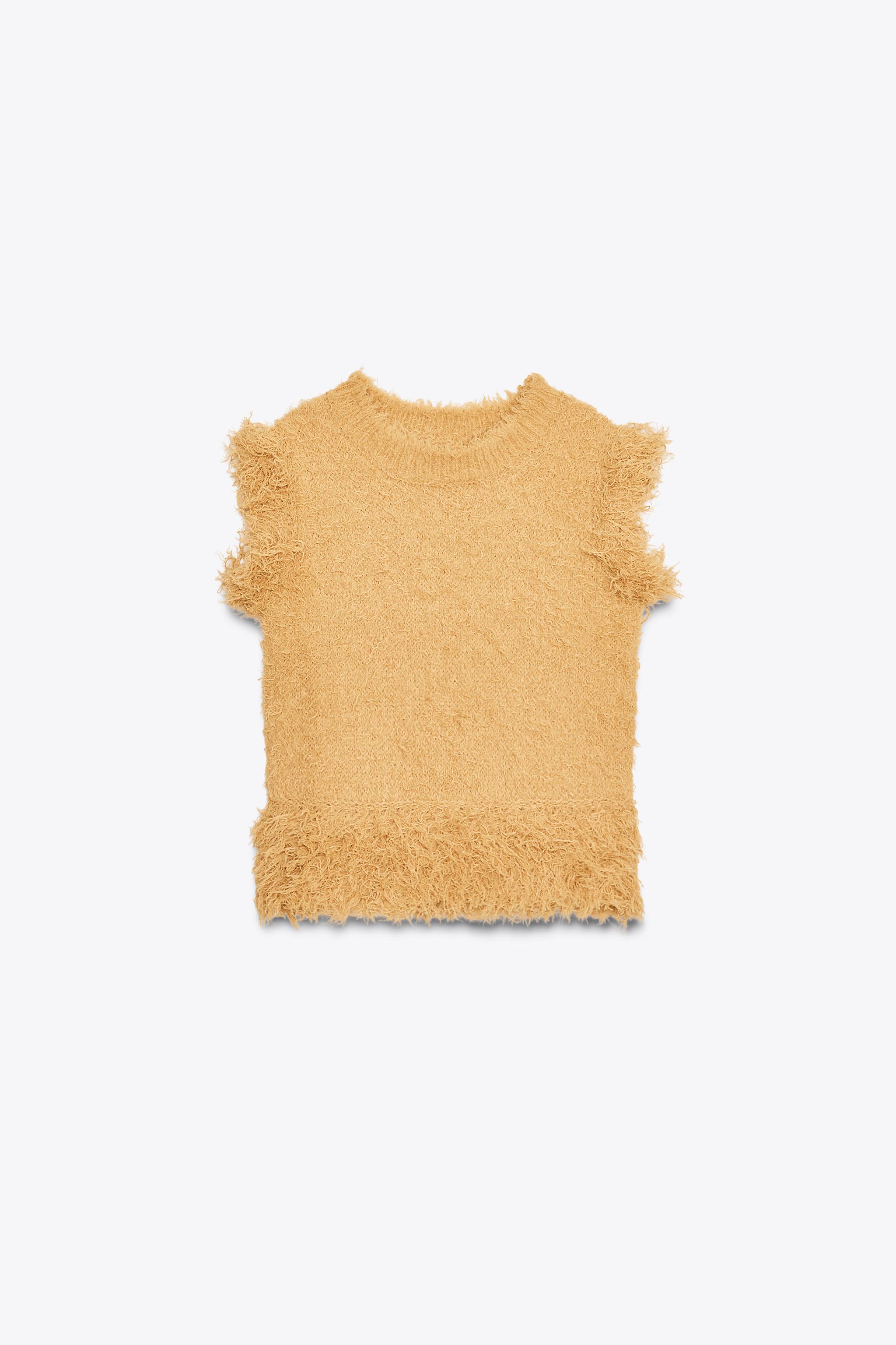 FAUX FUR KNIT TOP