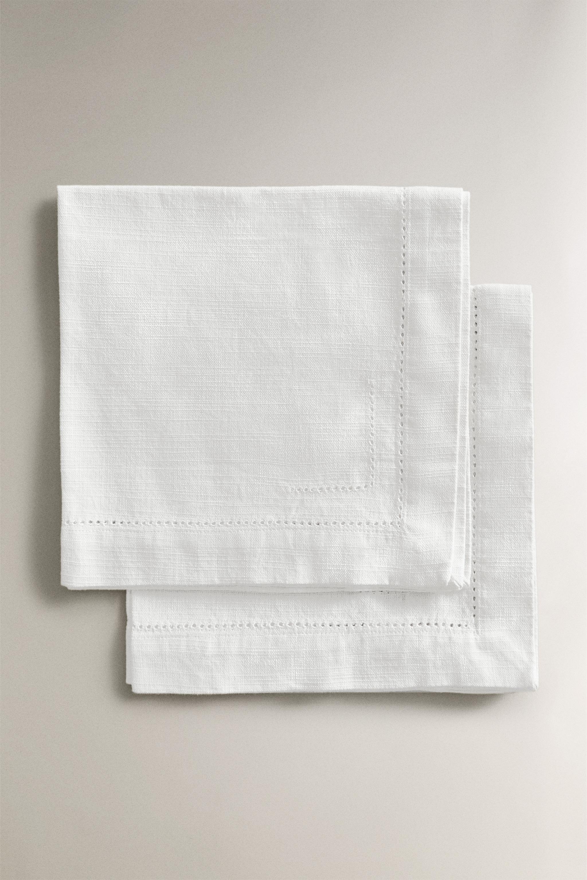 SET OF HEMSTITCHED COTTON NAPKINS (SET OF 2)