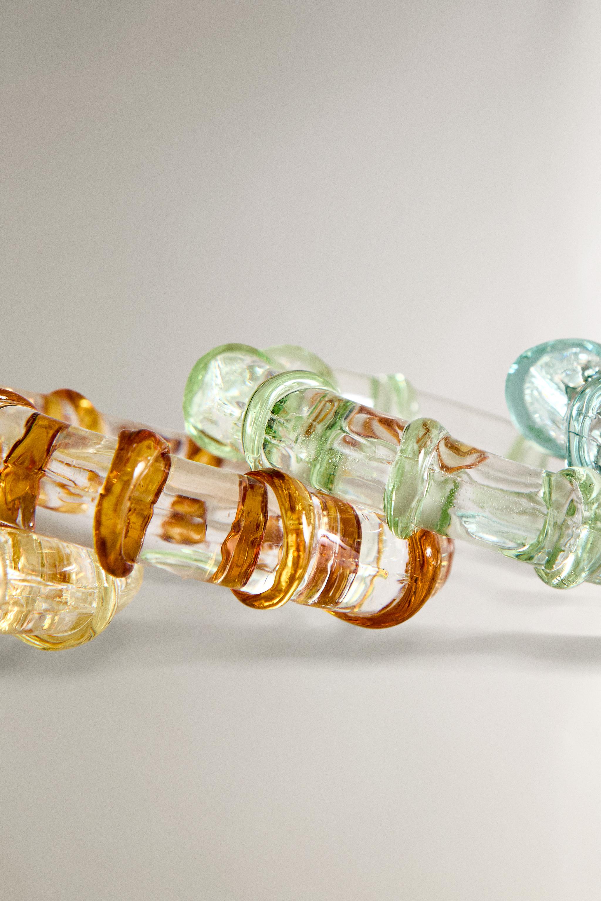 SET OF GLASS NAPKIN RINGS (SET OF 6)
