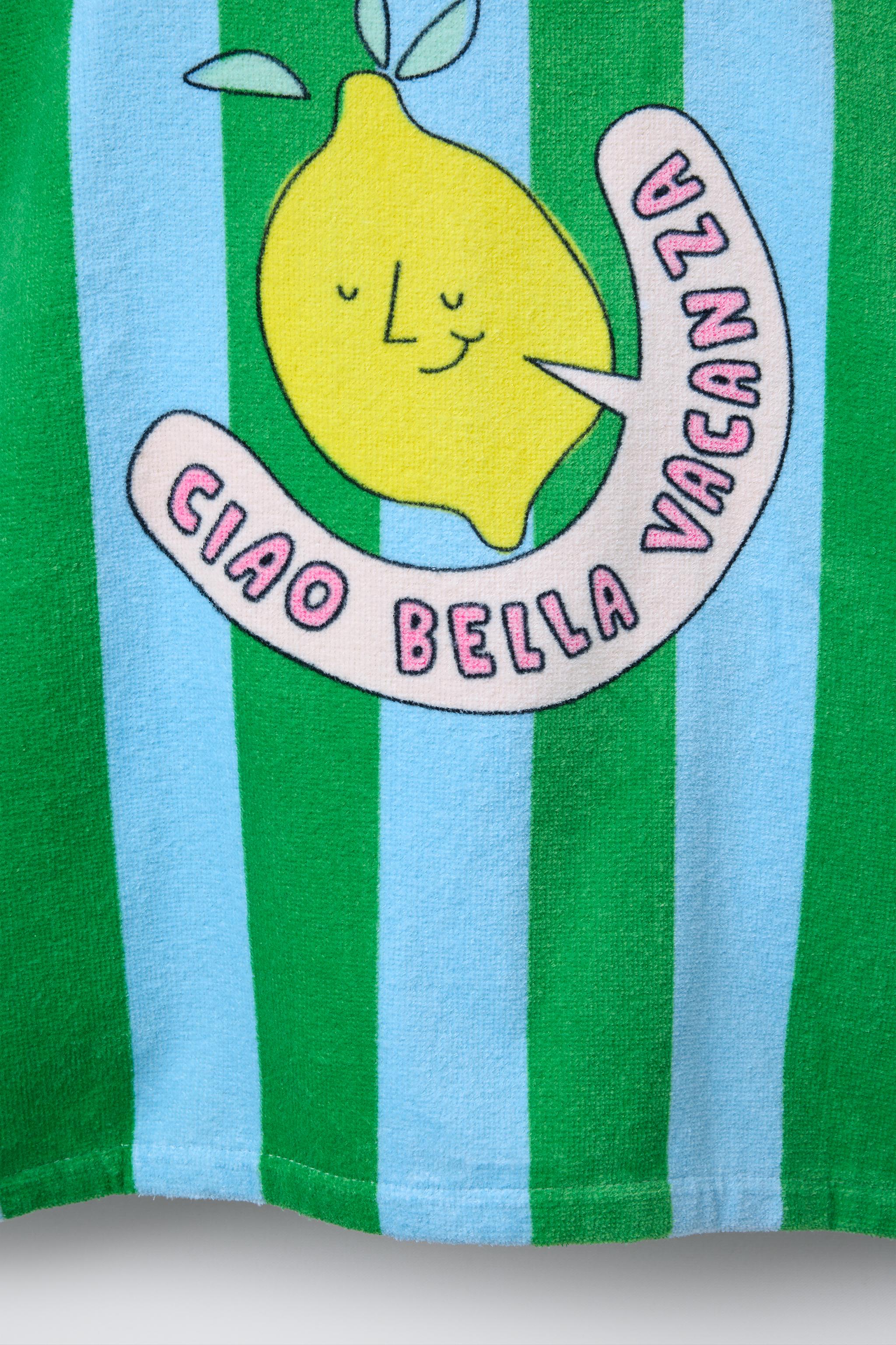 STRIPED AND LEMON TOWEL PONCHO