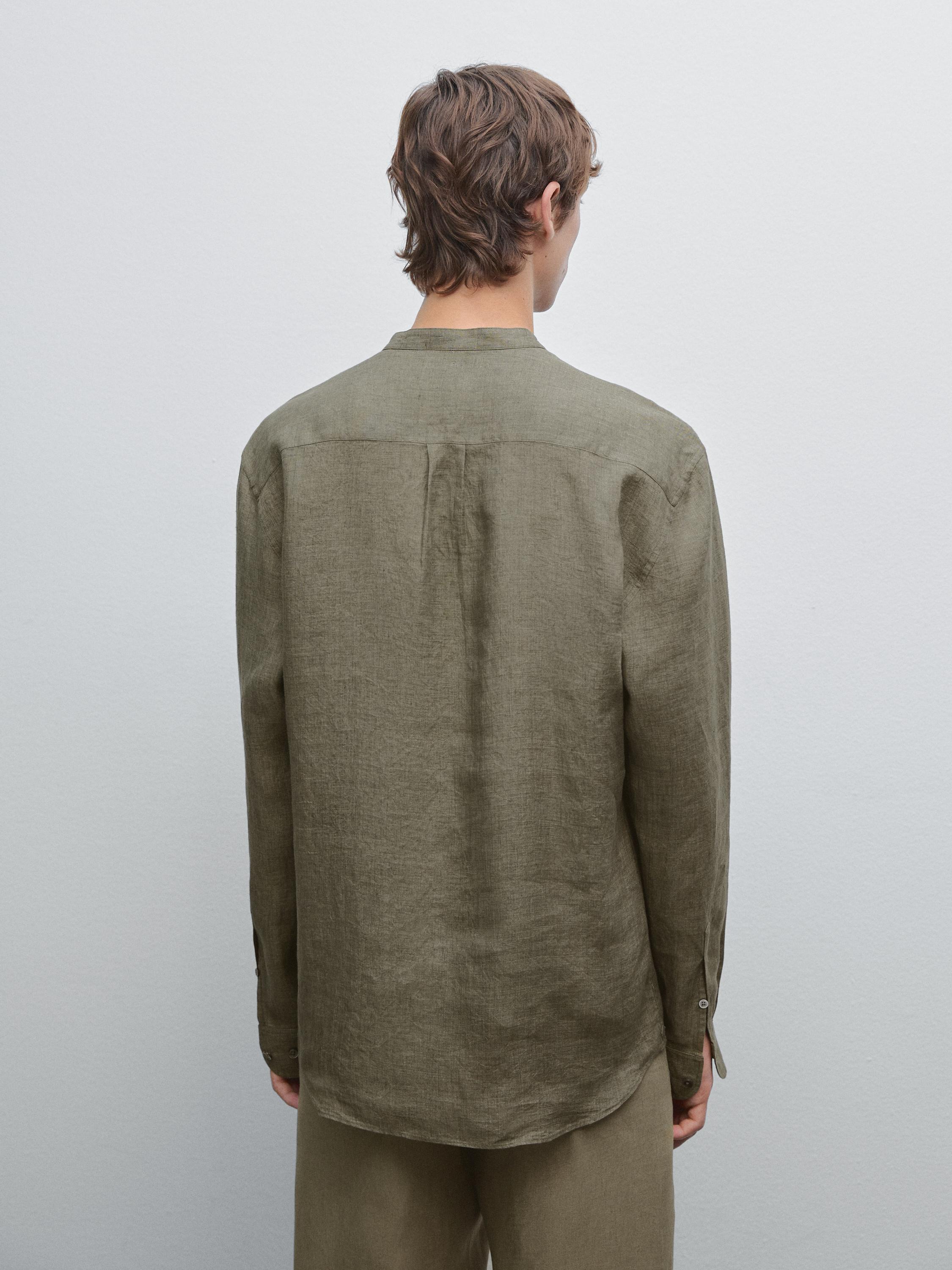Regular fit faded linen shirt