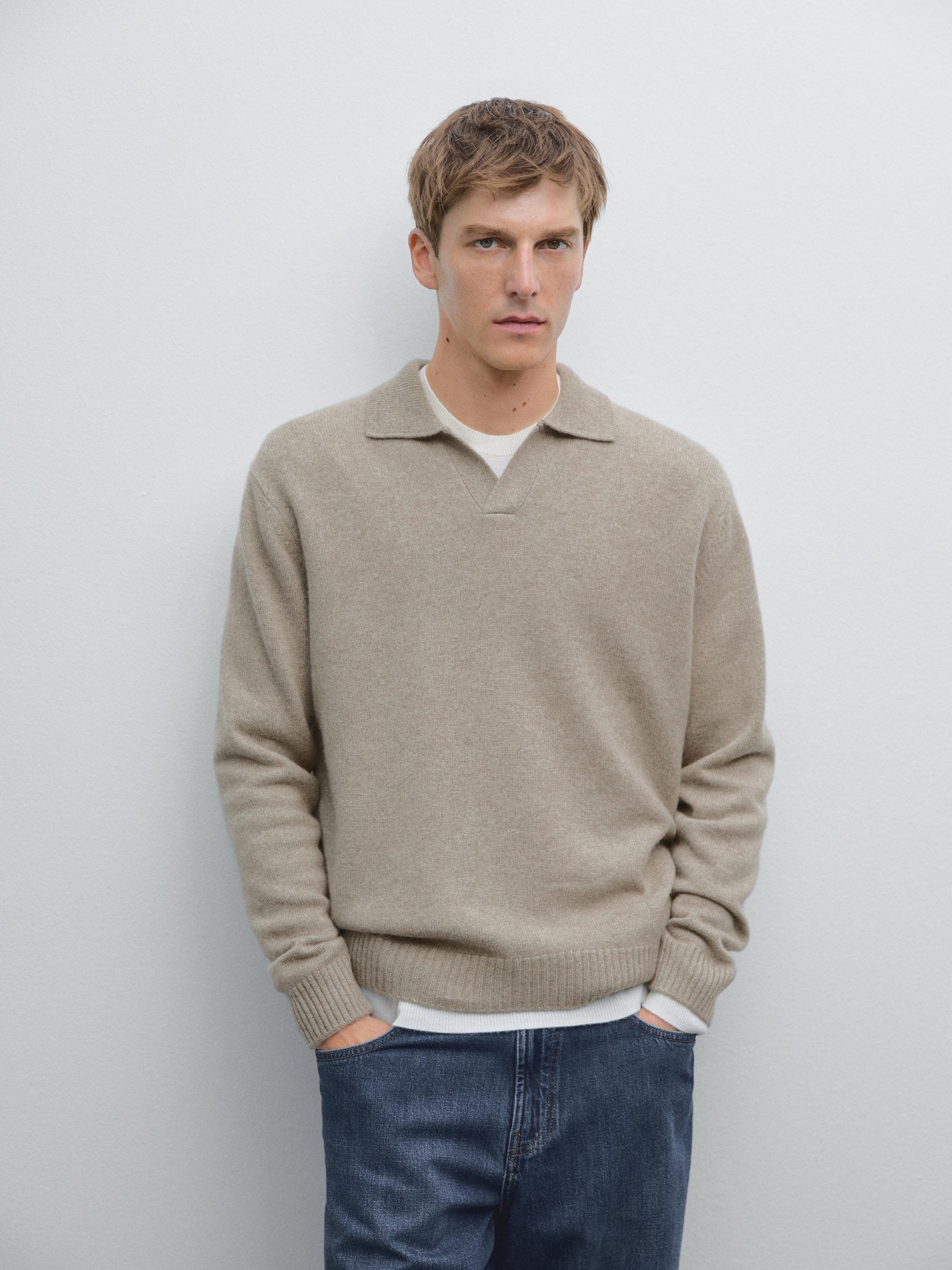 Knit 100% cashmere V-neck sweater
