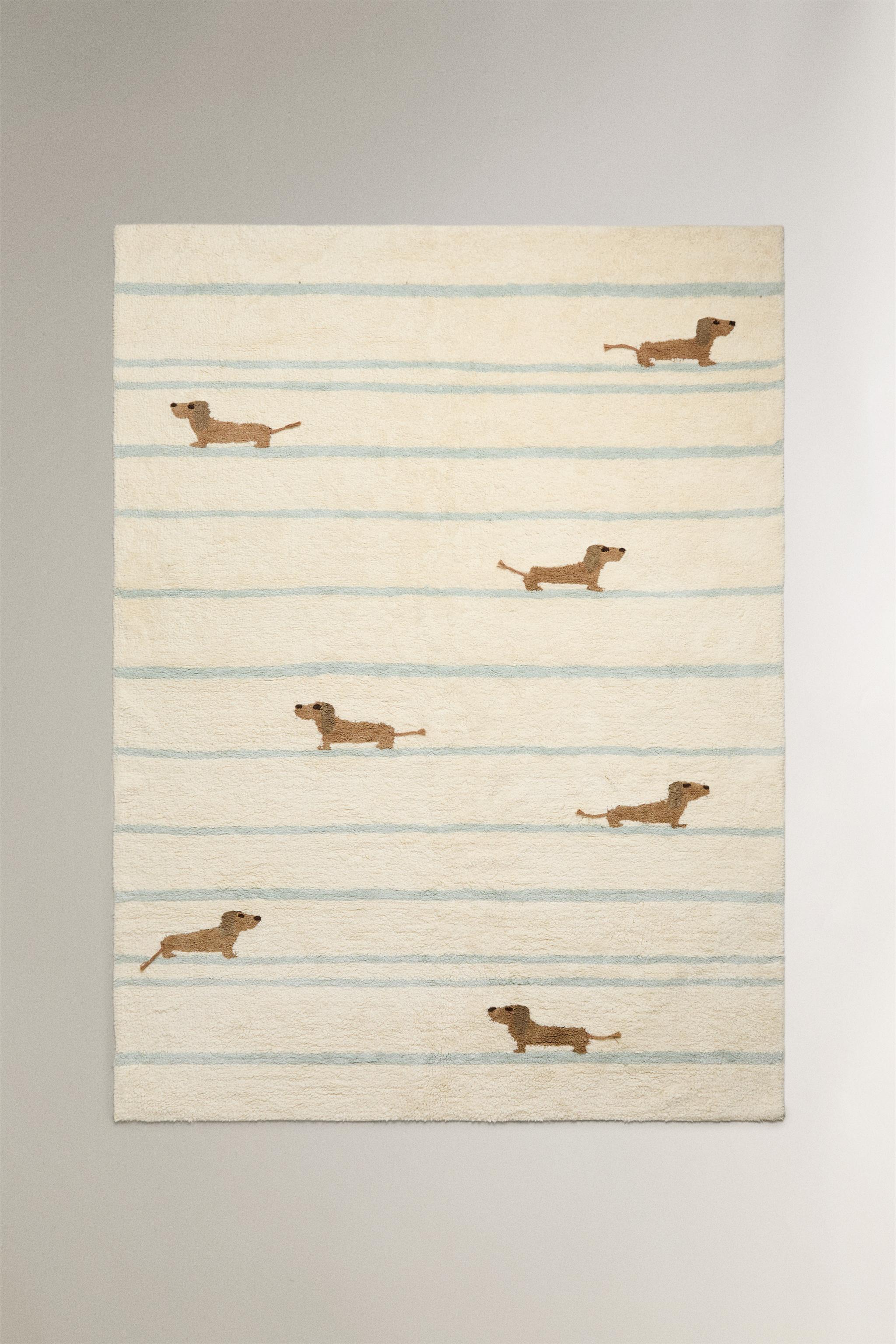CHILDREN'S COTTON DOG AREA RUG