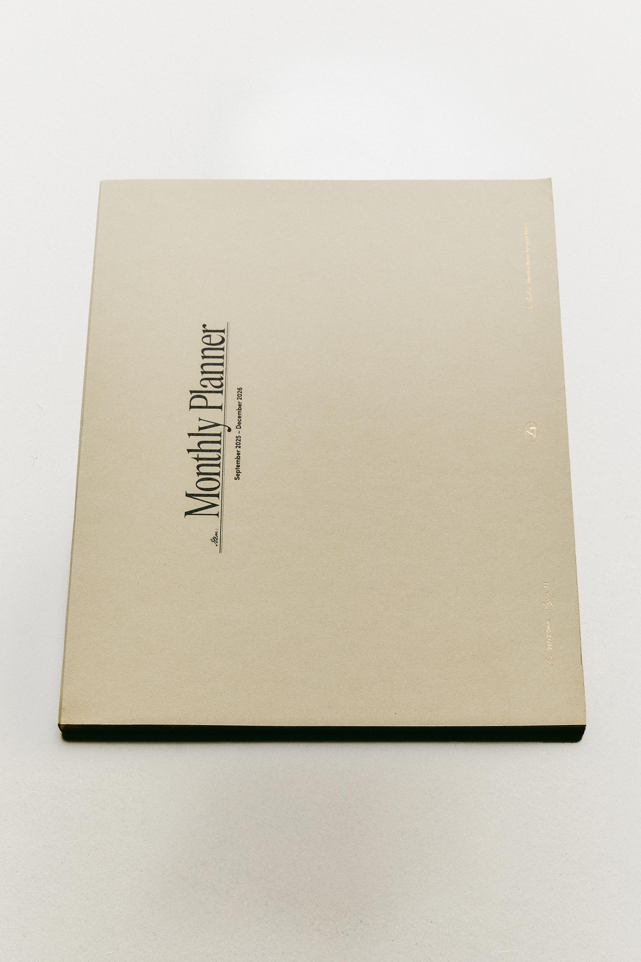 A5 MONTHLY PLANNER WITH GOLD RIMS