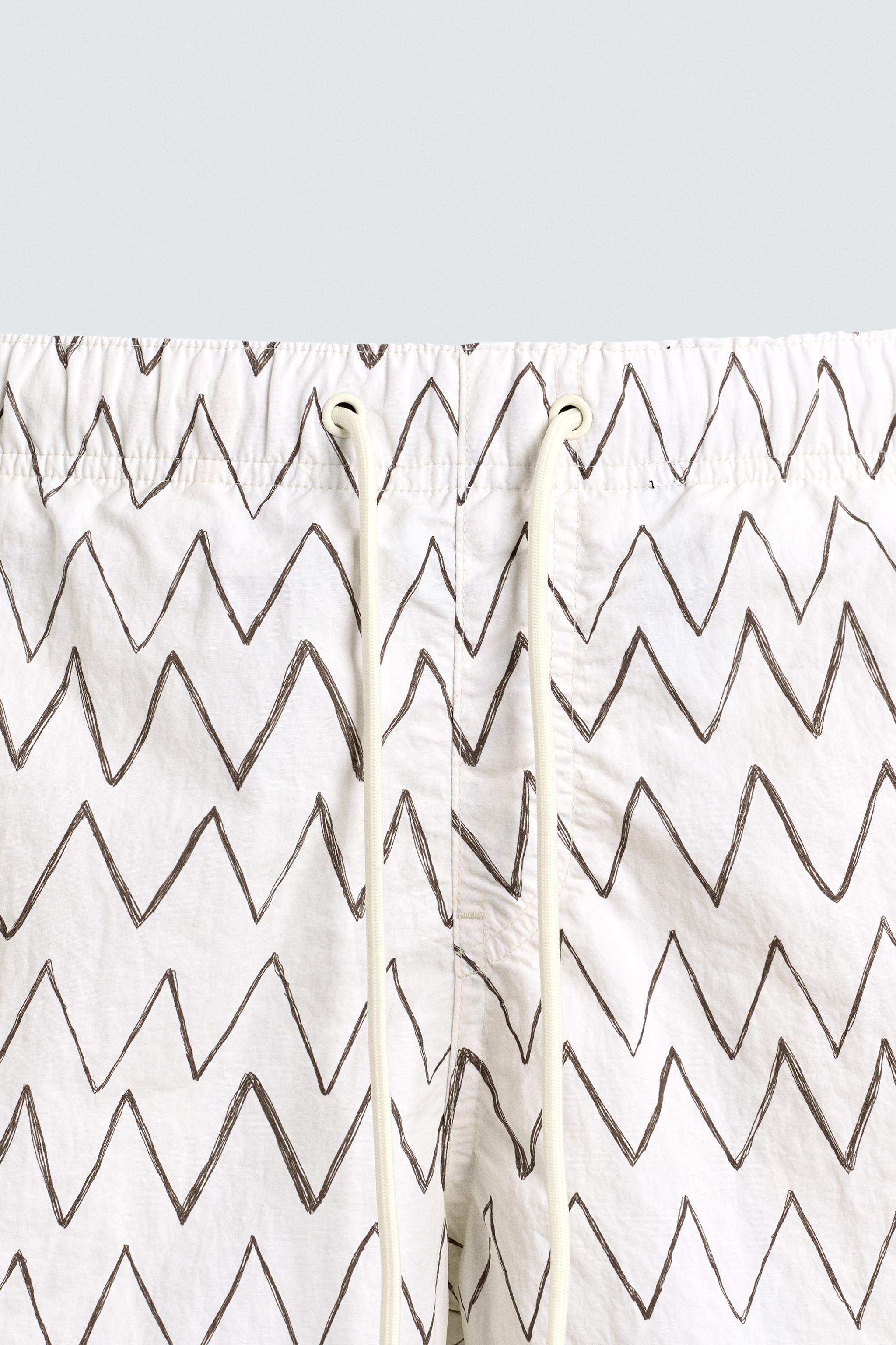 GEOMETRIC PRINT MID-LENGTH SWIMSUIT